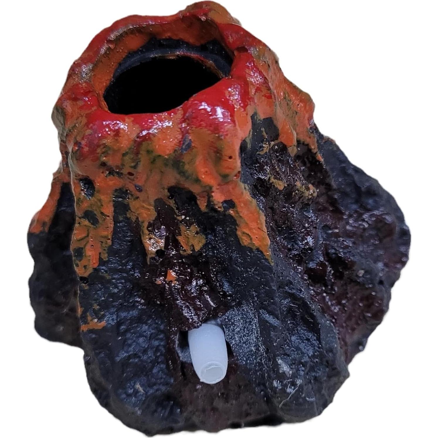 Decoración de Acuario Volcán RunXF con Burbujeador Pequeño