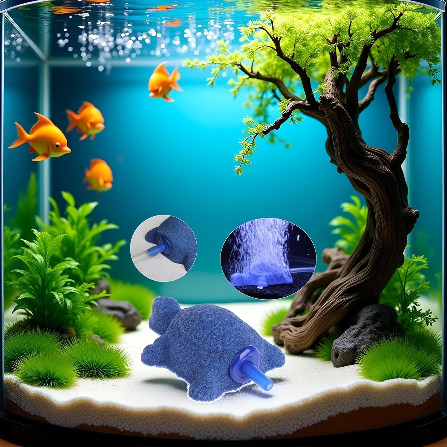 Difusor de aire tortuga azul Jowxsx para acuario 10x8cm