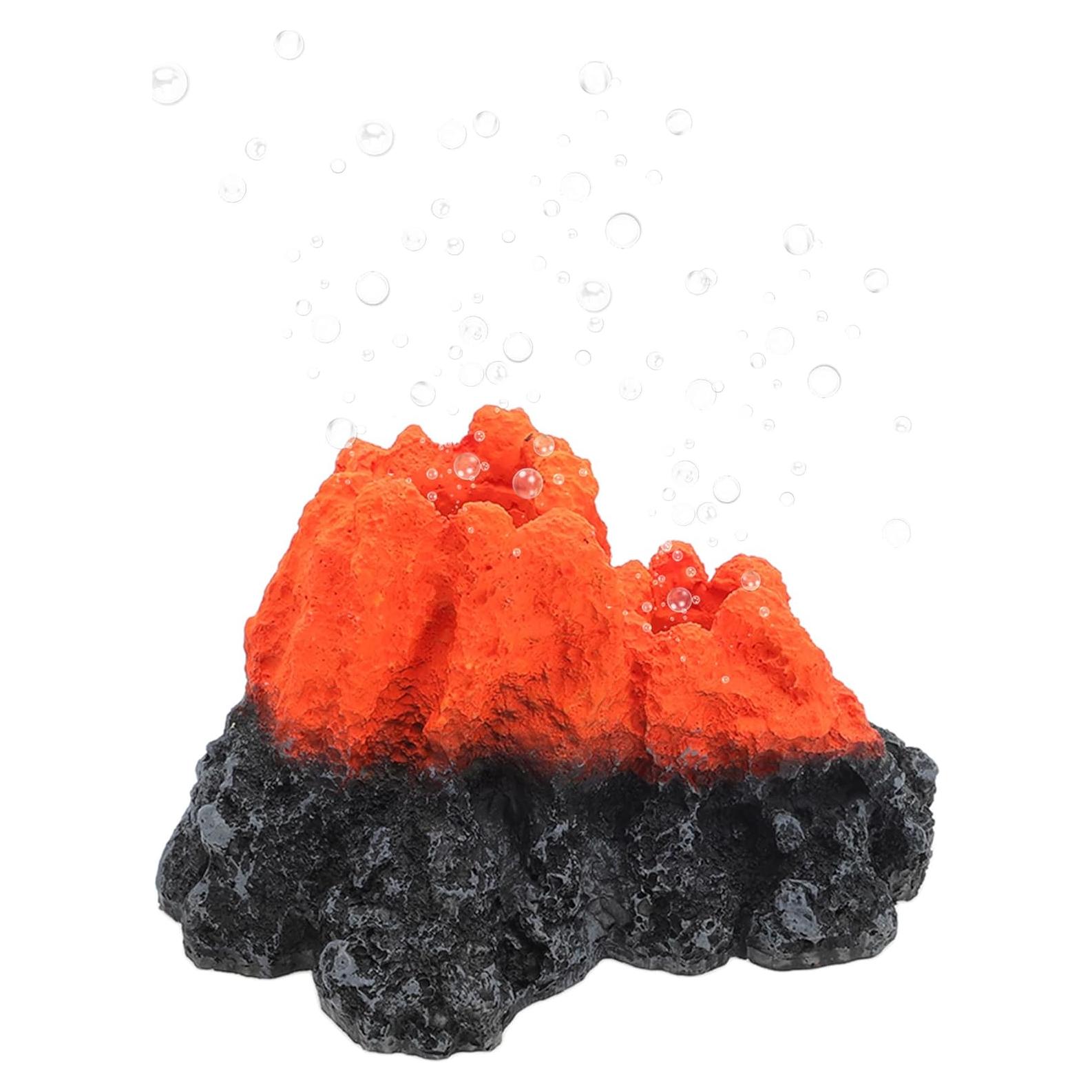 Adorno de Volcán para Acuario CAPASTEC 14x9cm Resina Naranja