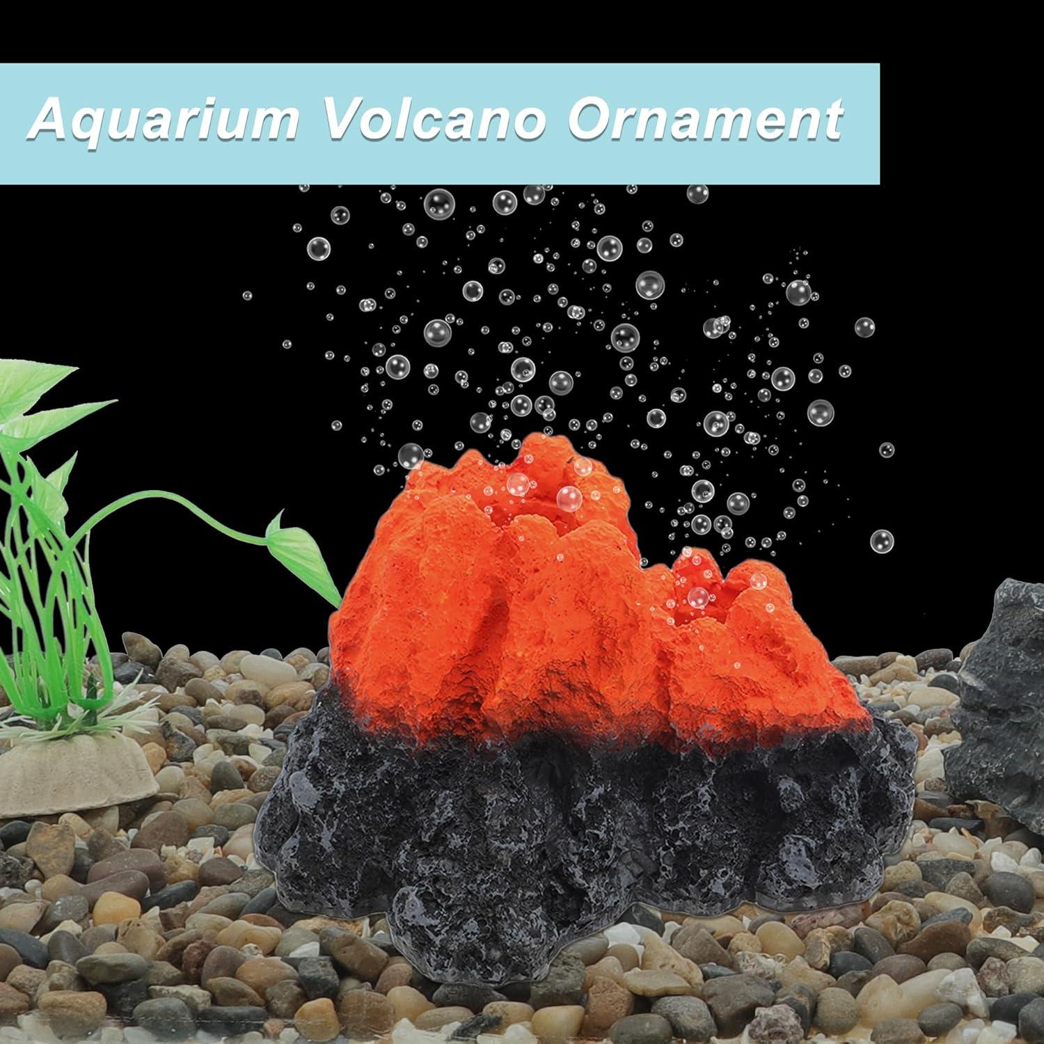Adorno de Volcán para Acuario CAPASTEC 14x9cm Resina Naranja