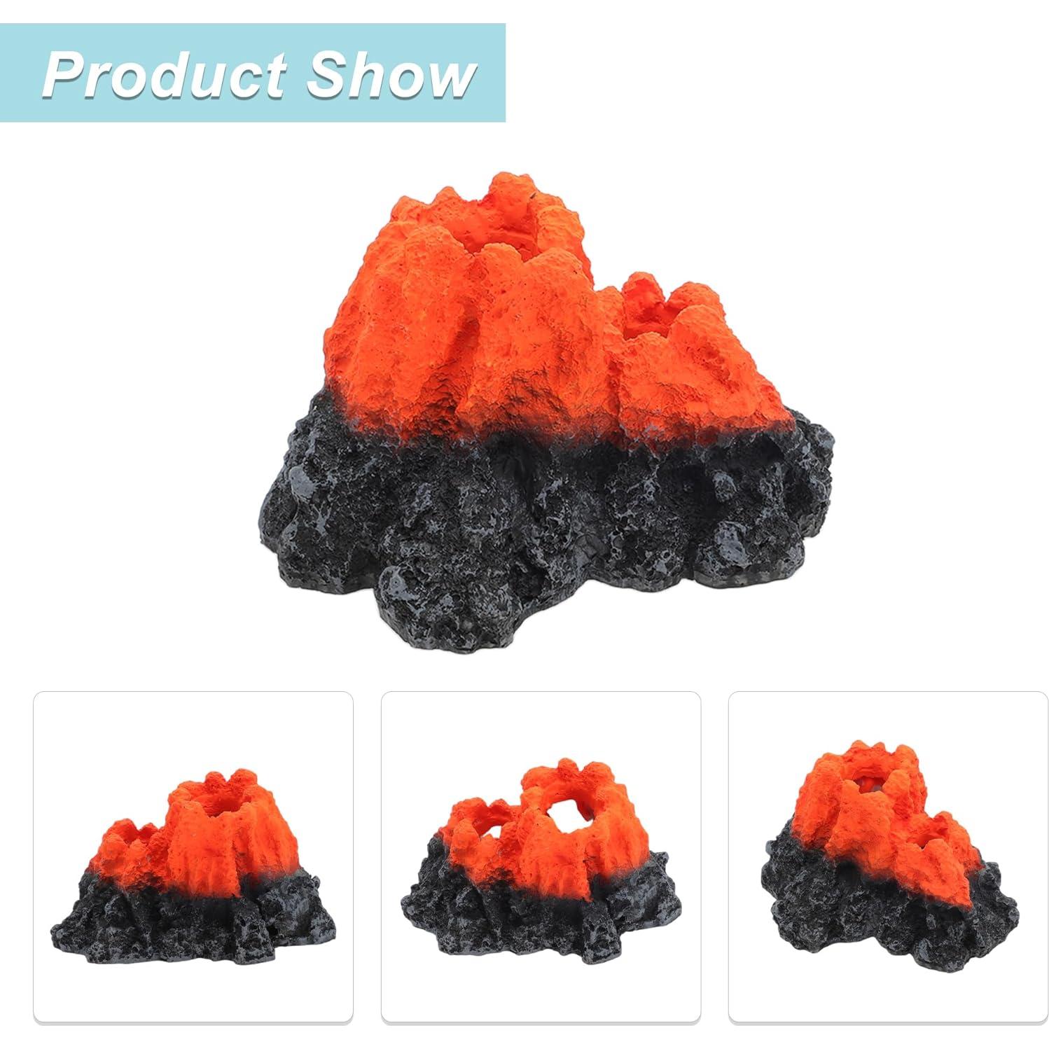 Adorno de Volcán para Acuario CAPASTEC 14x9cm Resina Naranja