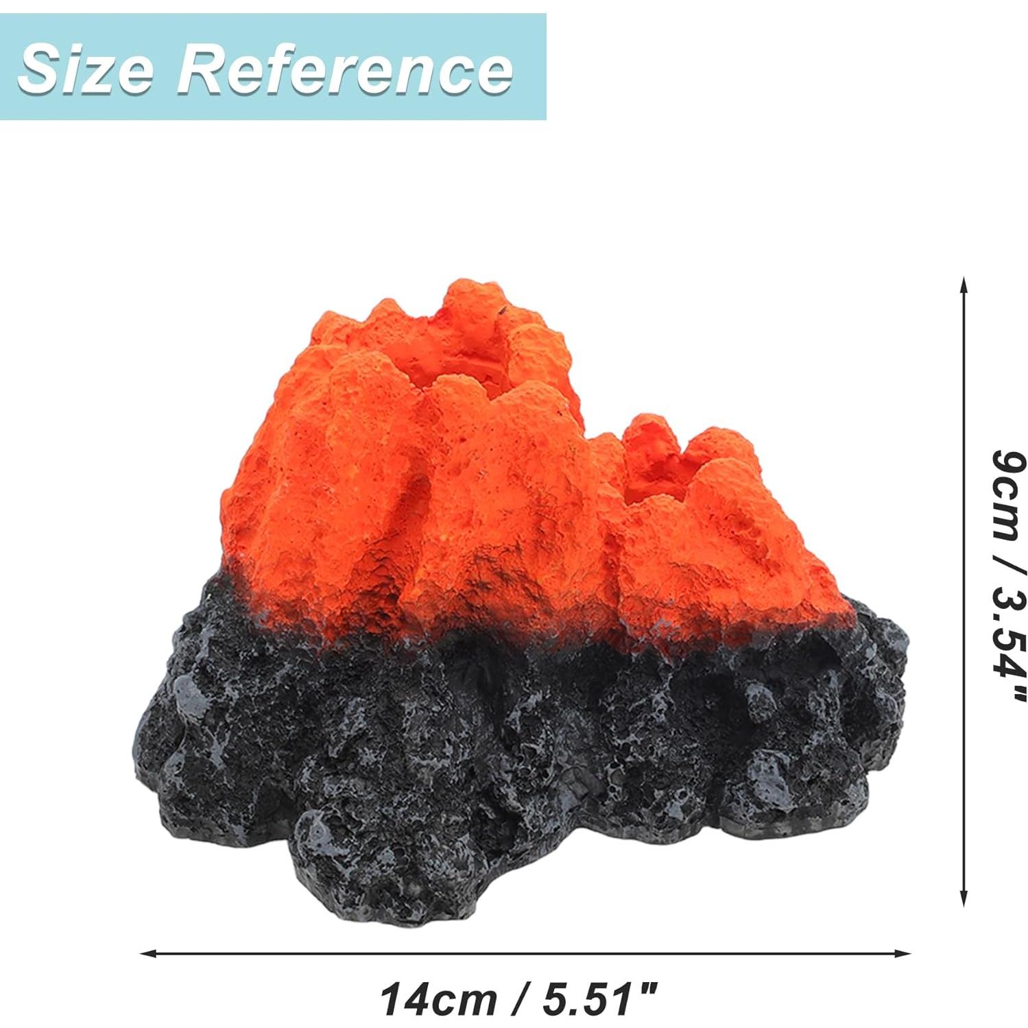 Adorno de Volcán para Acuario CAPASTEC 14x9cm Resina Naranja
