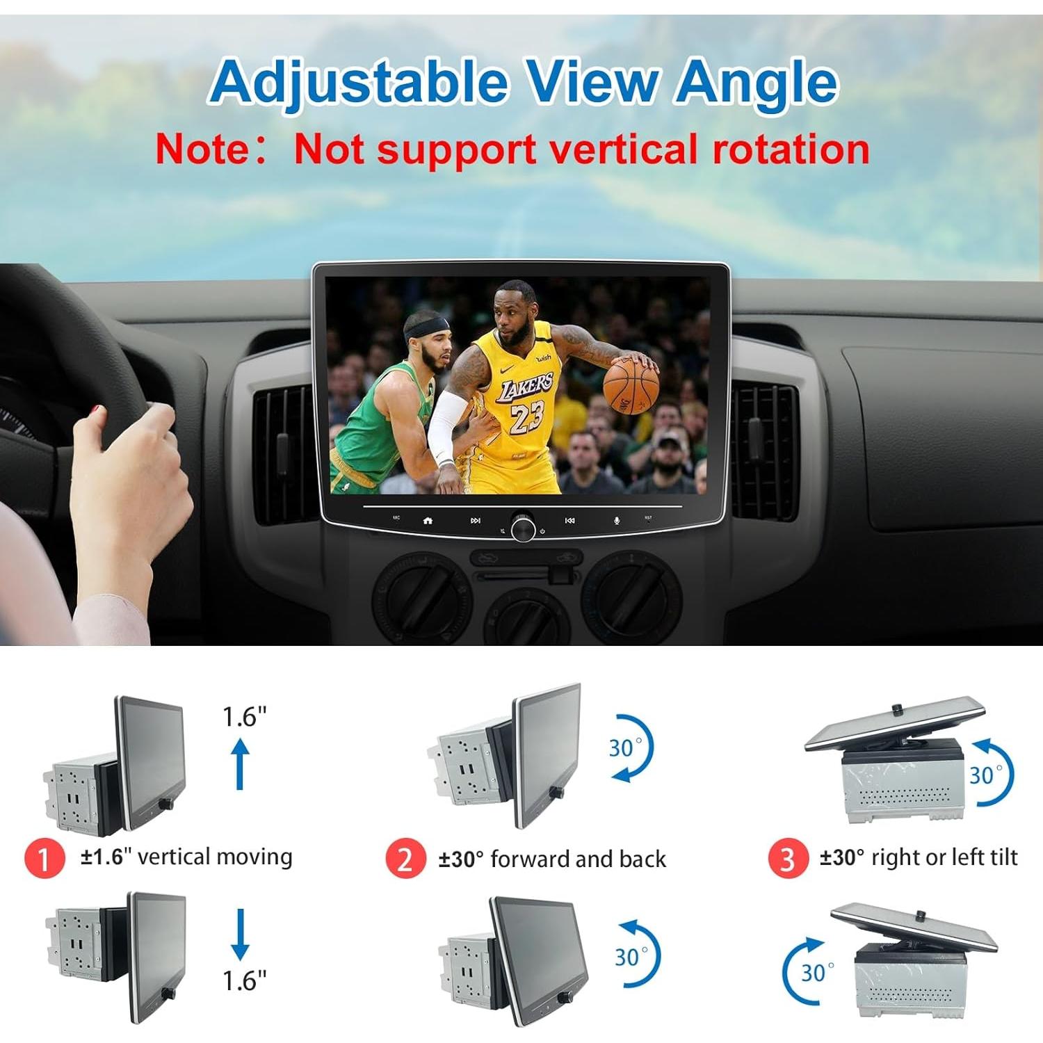 Estéreo de coche Doble Din 10" LEROAADZ con CarPlay y Android Auto