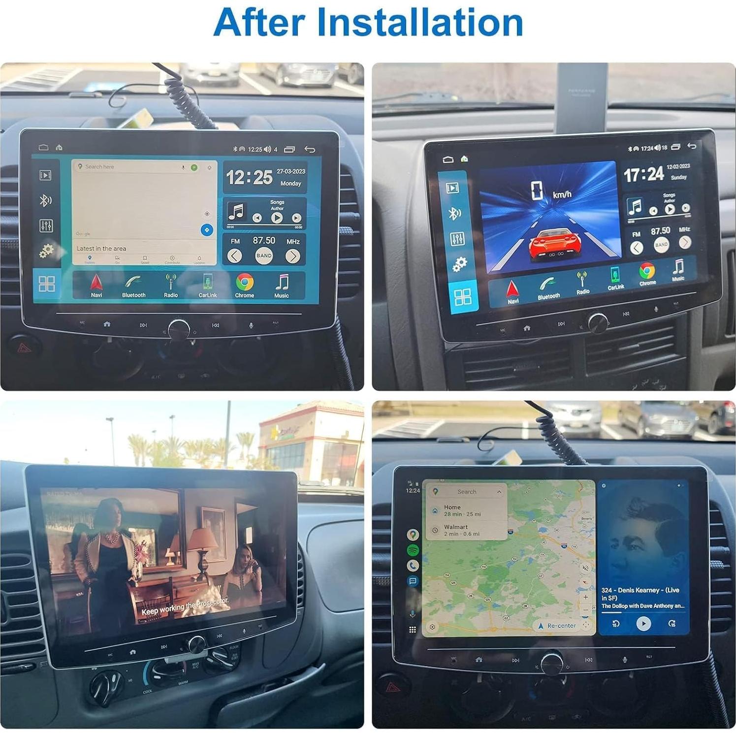 Estéreo de coche Doble Din 10" LEROAADZ con CarPlay y Android Auto