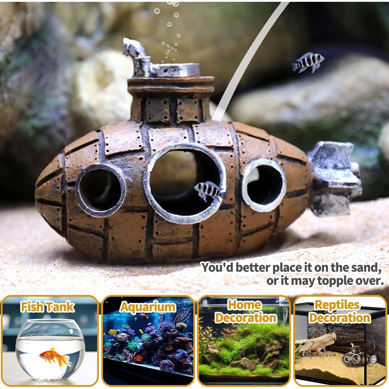 Kit de Decoración Acuario Submarino Moonorange 6 Piezas