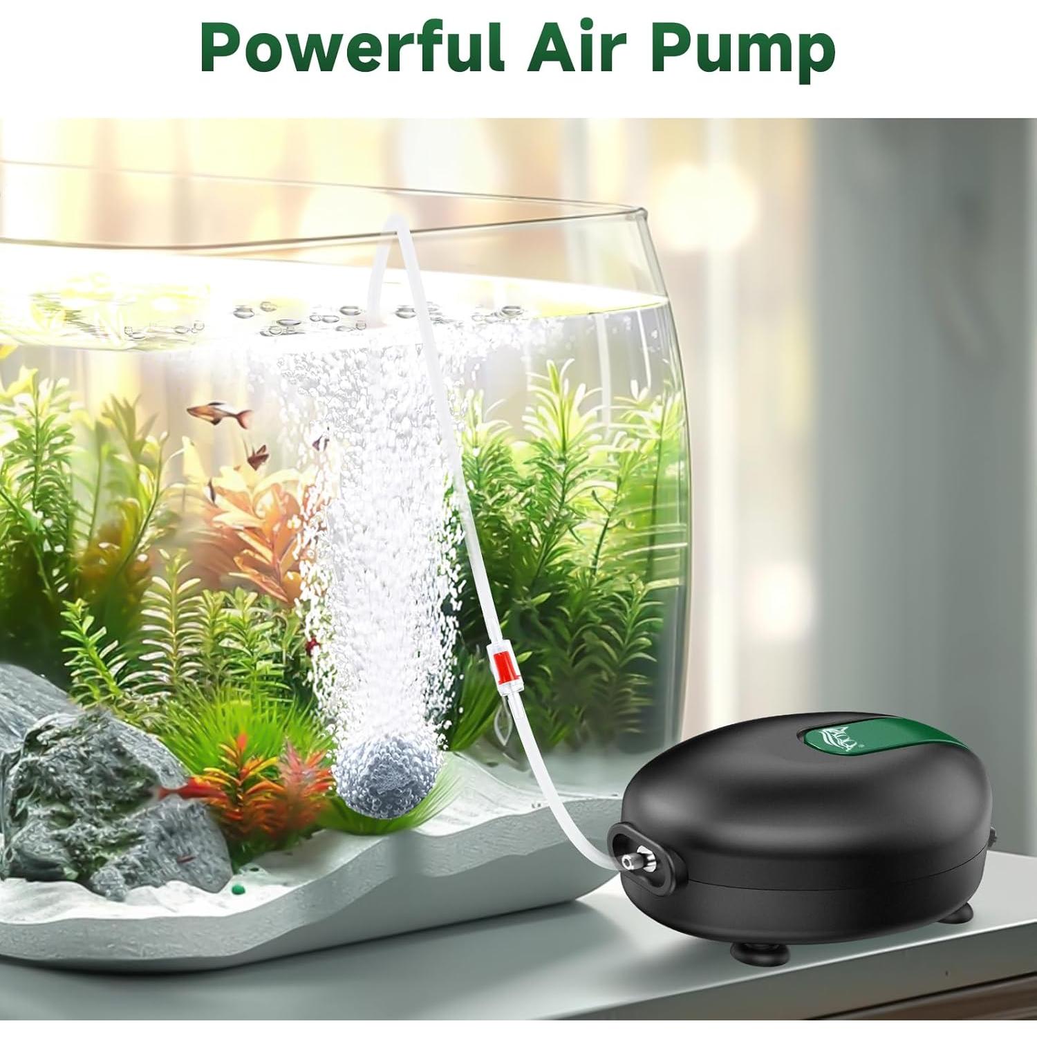 Bomba de Aire AQQA 2.5W Silenciosa para Acuario 151L