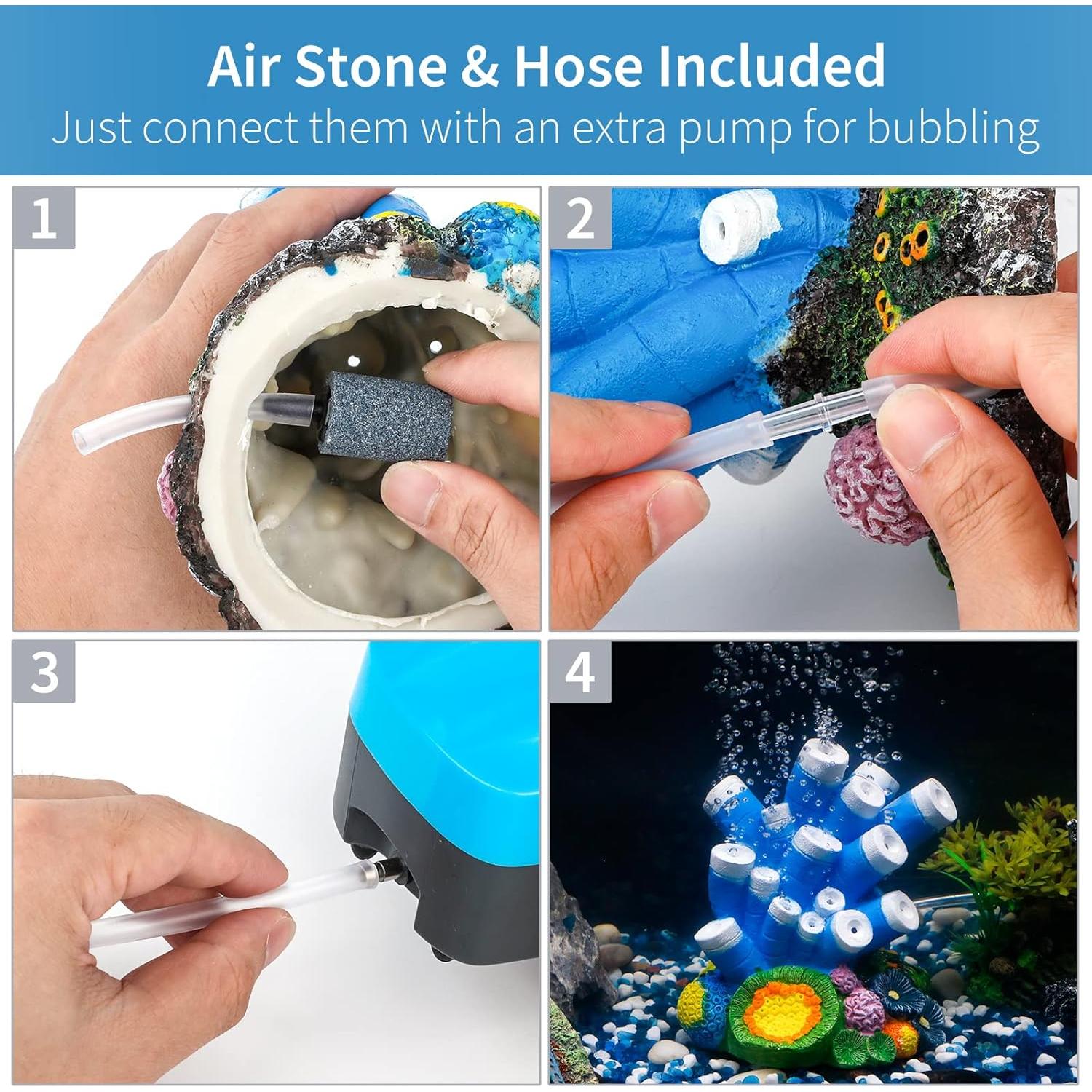 Adorno de Acuario Uniclife con Burbujeador y Piedra de Aire