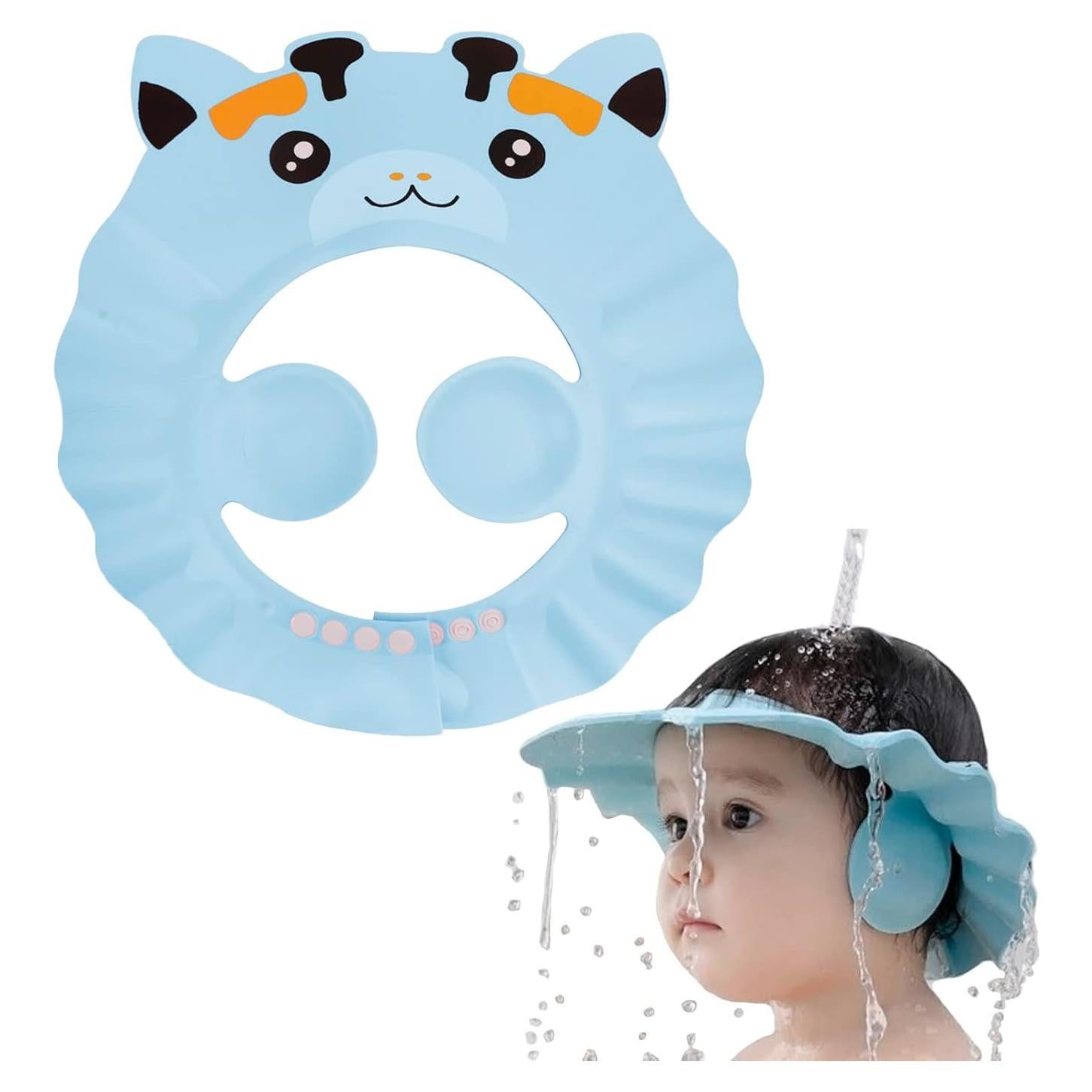 Gorro de Ducha para Bebés EVA Ajustable 44-56cm - Color Azul Claro