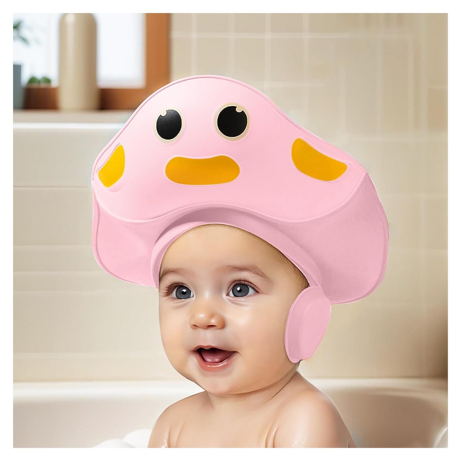 Gorro de Ducha Ajustable para Niños Moieypquye Rosa 0-12 Años