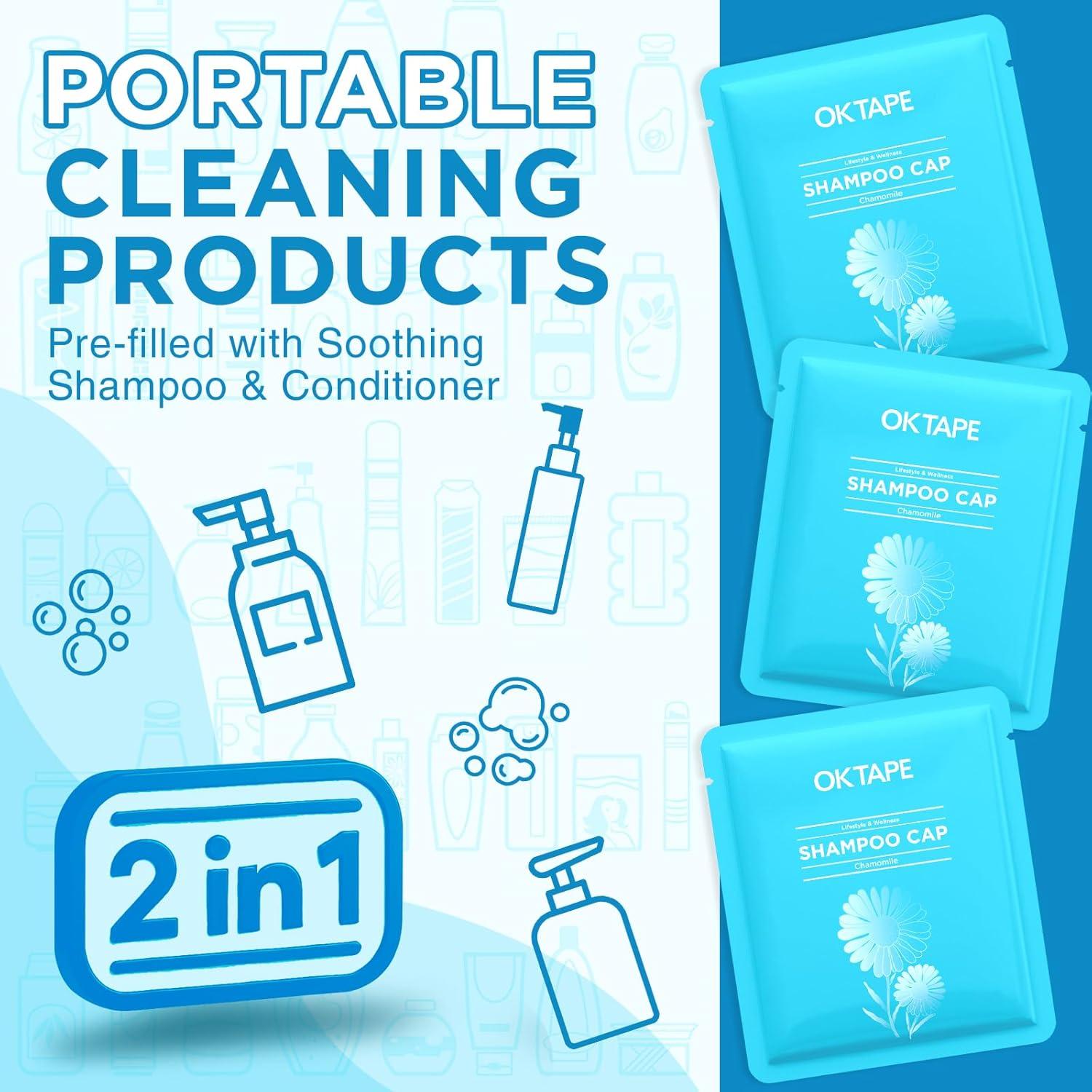 Gorro de Champú Sin Enjuague OK TAPE - 6 Paquetes Manzanilla