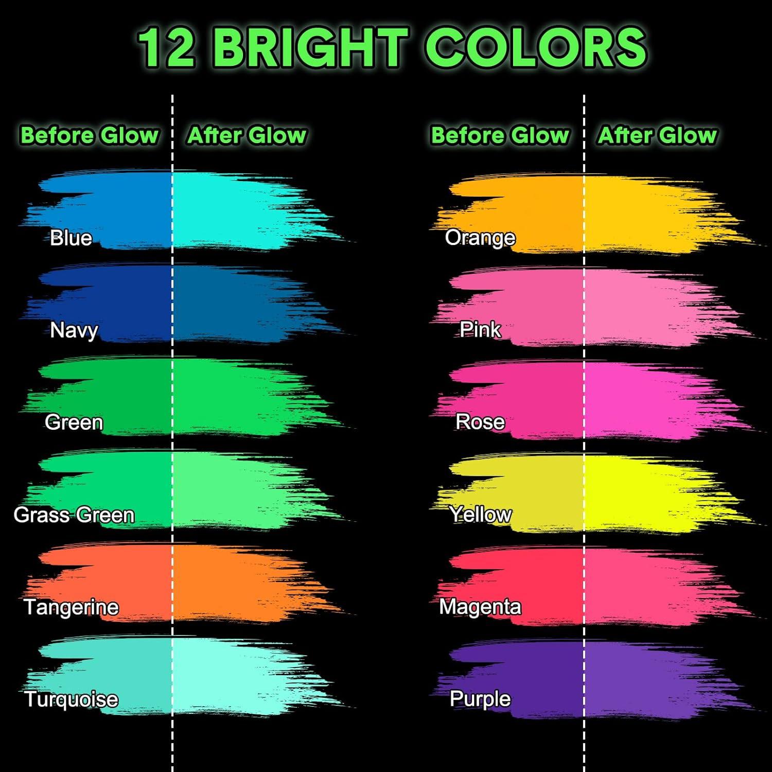 30 Marcadores Fluorescentes en la Oscuridad Dunzoom 10 ml