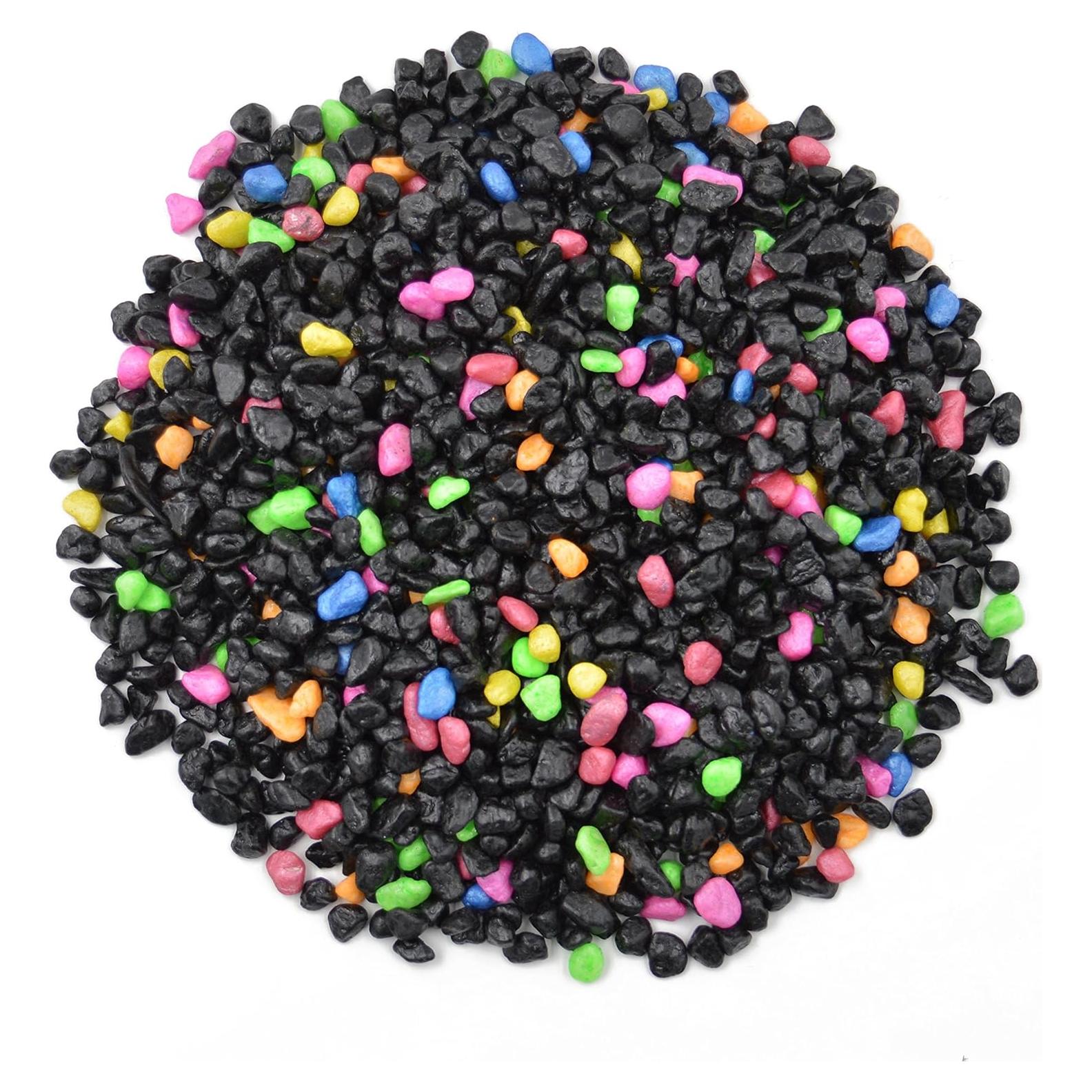 Grava para Acuarios CNZ Negra Fluorescente 2.27 kg 0.64-0.89 cm