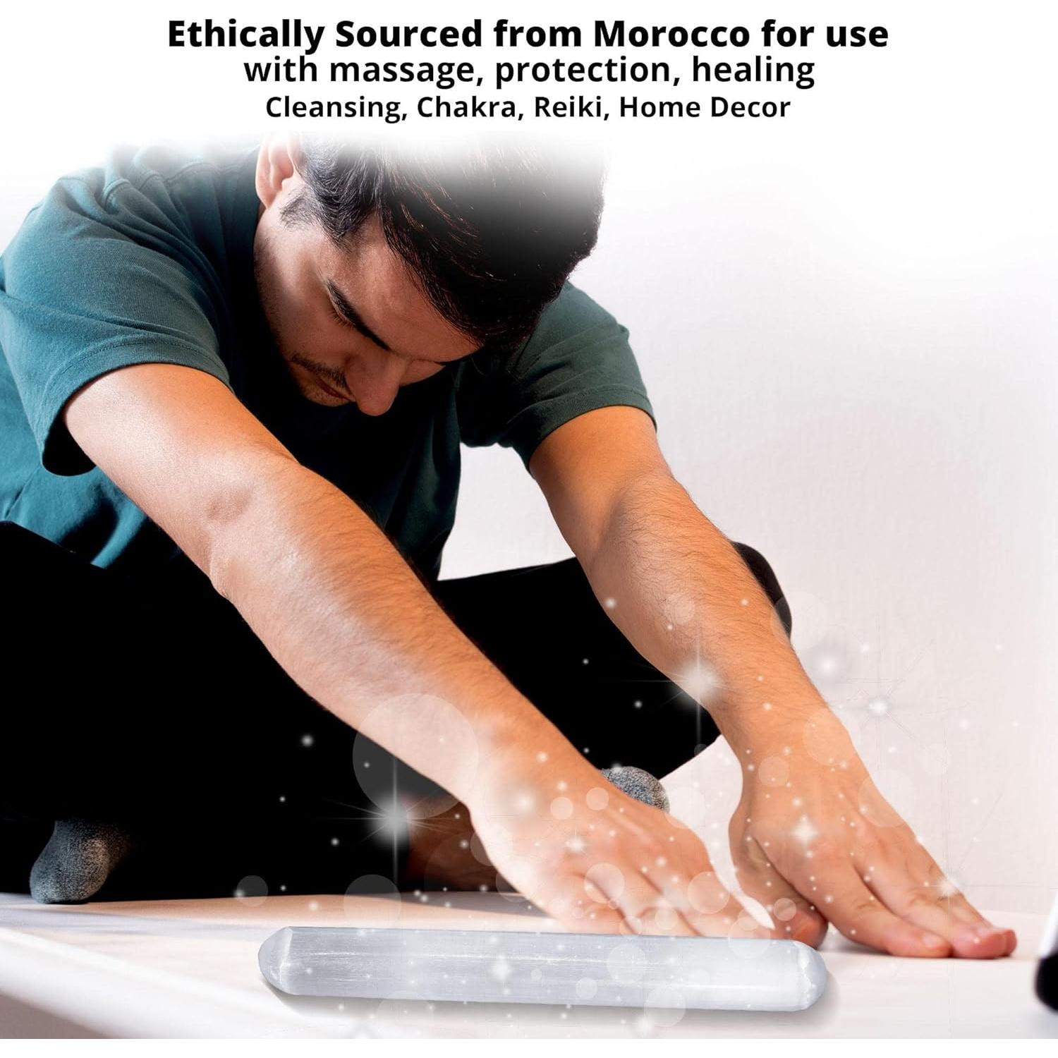 Varita de Masaje de Cristal Selenita WBM 15 cm - Sanación y Decoración