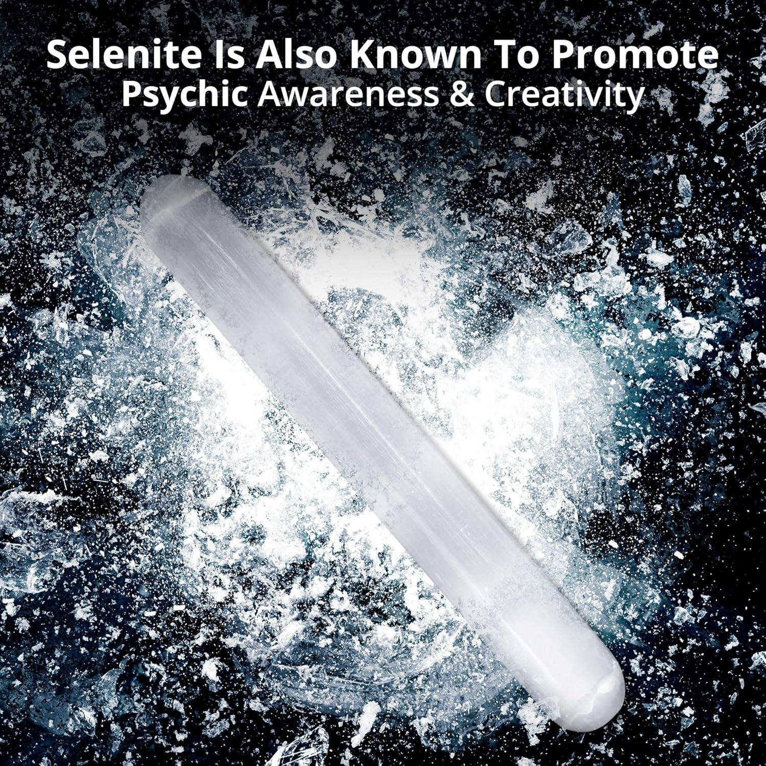 Varita de Masaje de Cristal Selenita WBM 15 cm - Sanación y Decoración