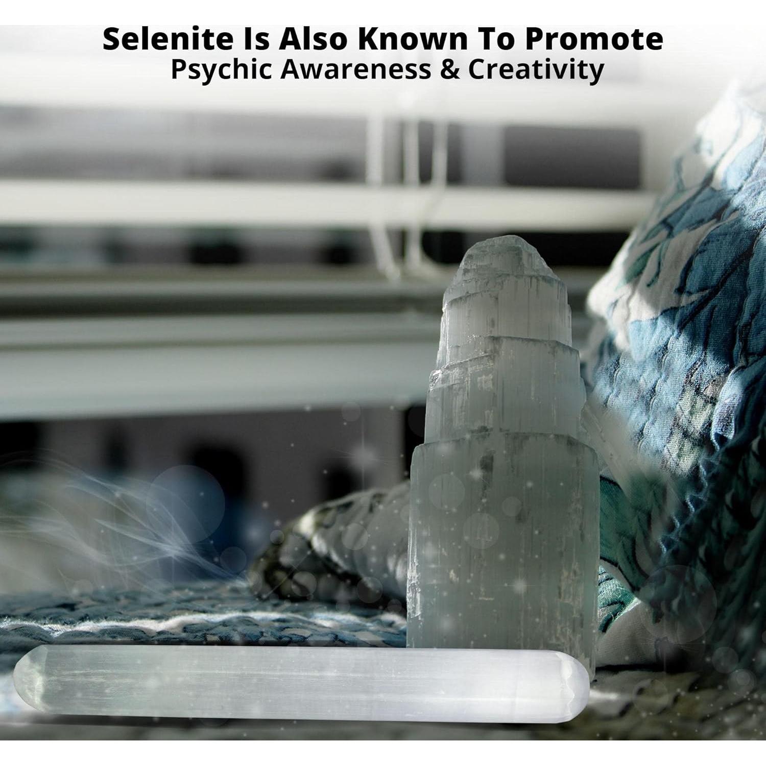 Varita de Masaje de Cristal Selenita WBM 15 cm - Sanación y Decoración