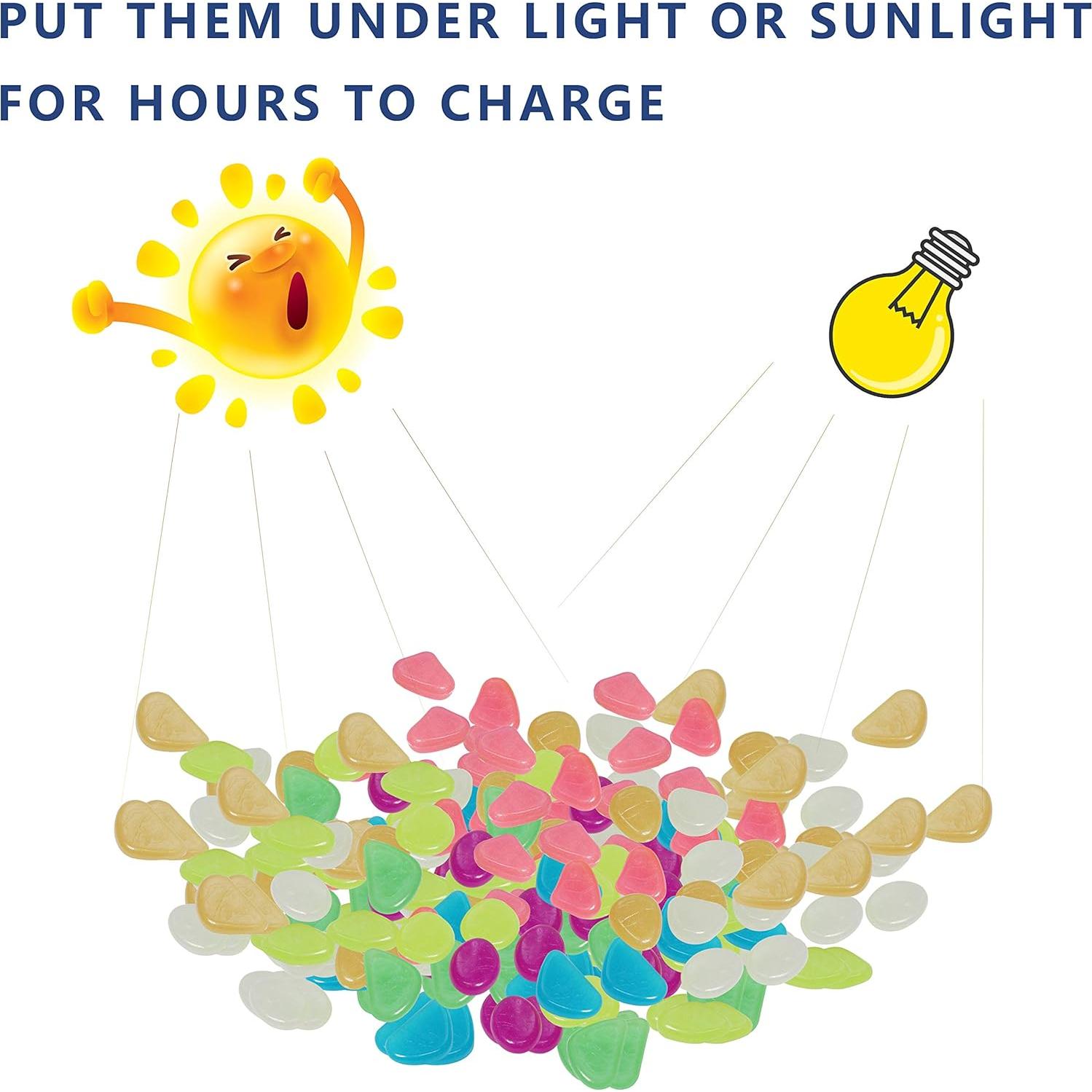 Guijarros Luminiscentes Azules 300 Pcs para Decoración