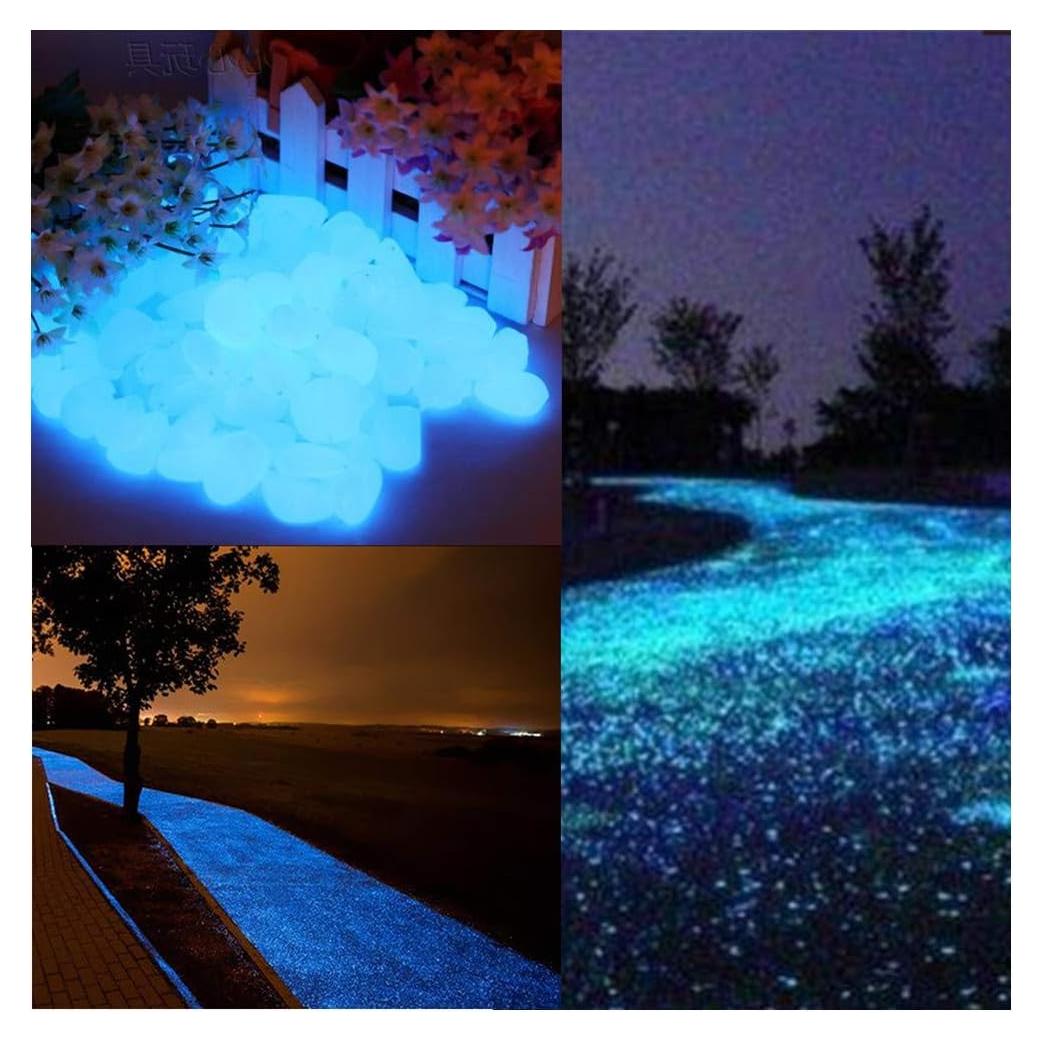 Guijarros Brillantes en la Oscuridad Amy&csico 100PCS Azul