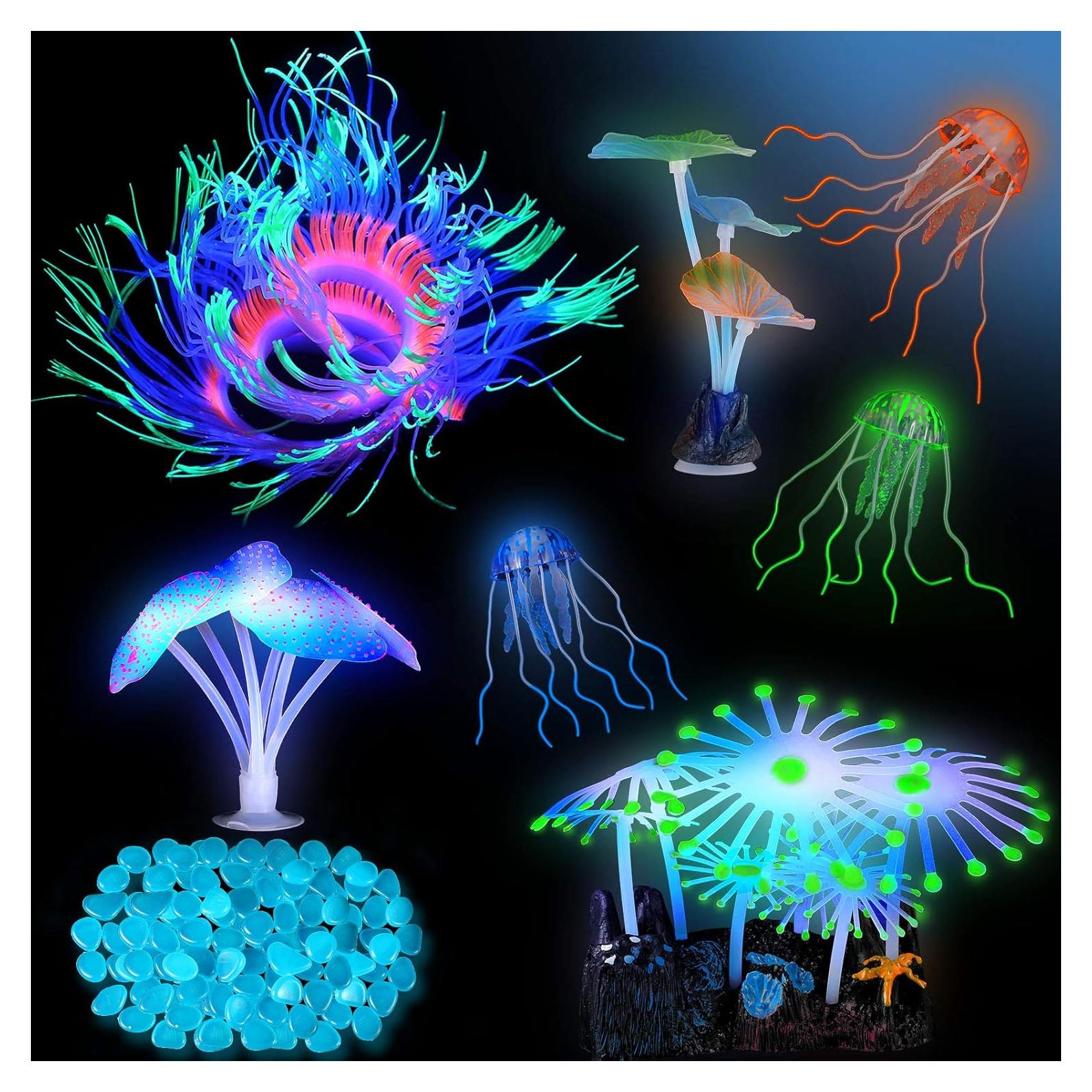 Decoraciones Brillantes para Acuario Weewooday 57 Piezas