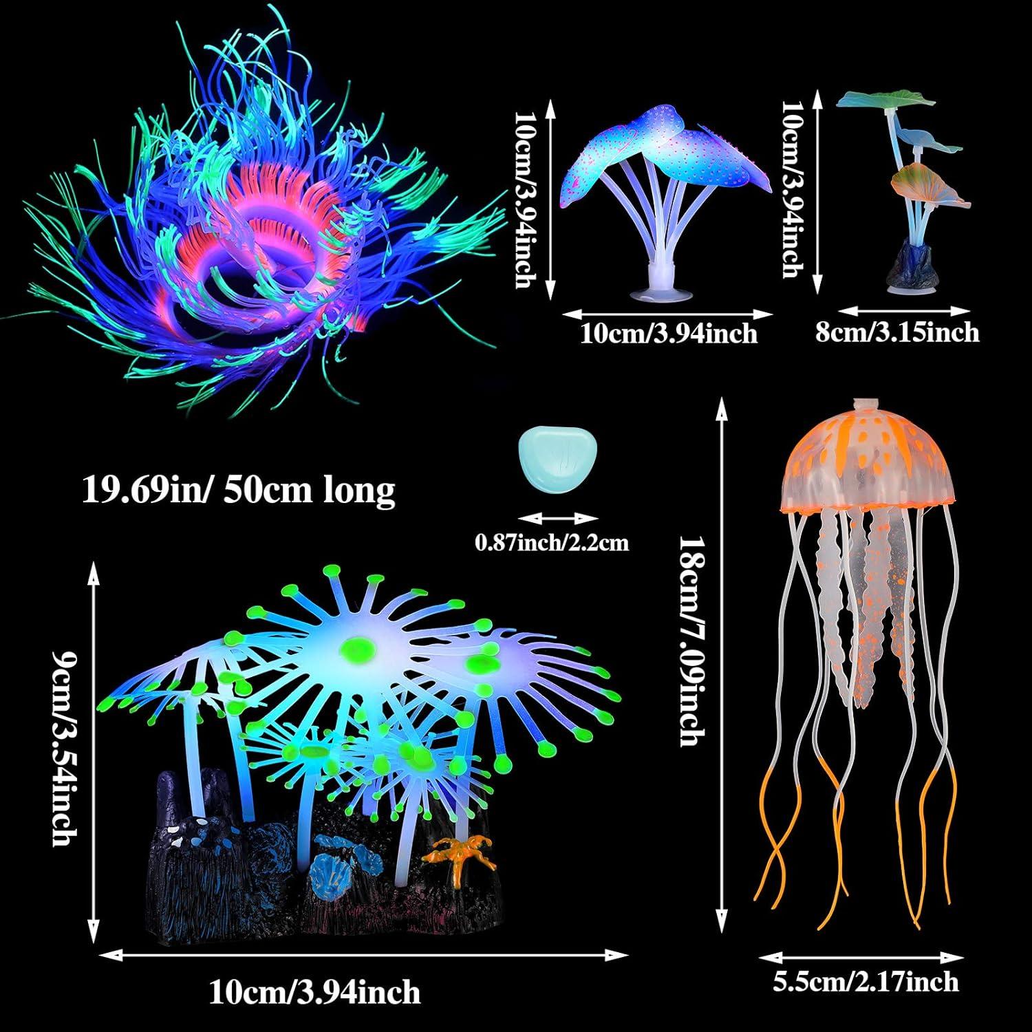 Decoraciones Brillantes para Acuario Weewooday 57 Piezas