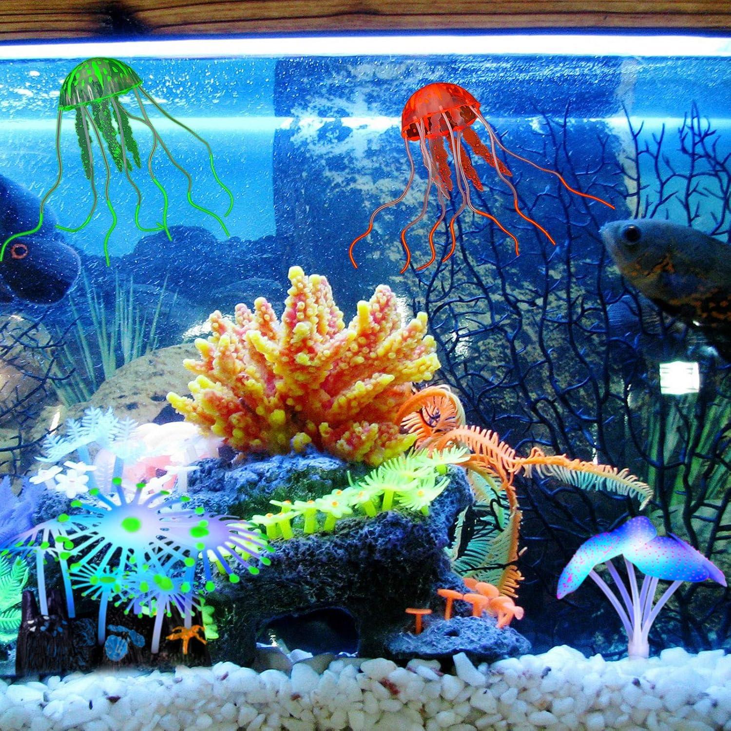 Decoraciones Brillantes para Acuario Weewooday 57 Piezas