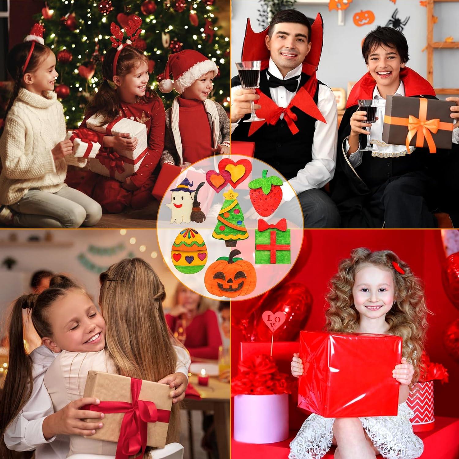 Worgree Kit de Manualidades de Madera 48 Piezas Brillan en la Oscuridad