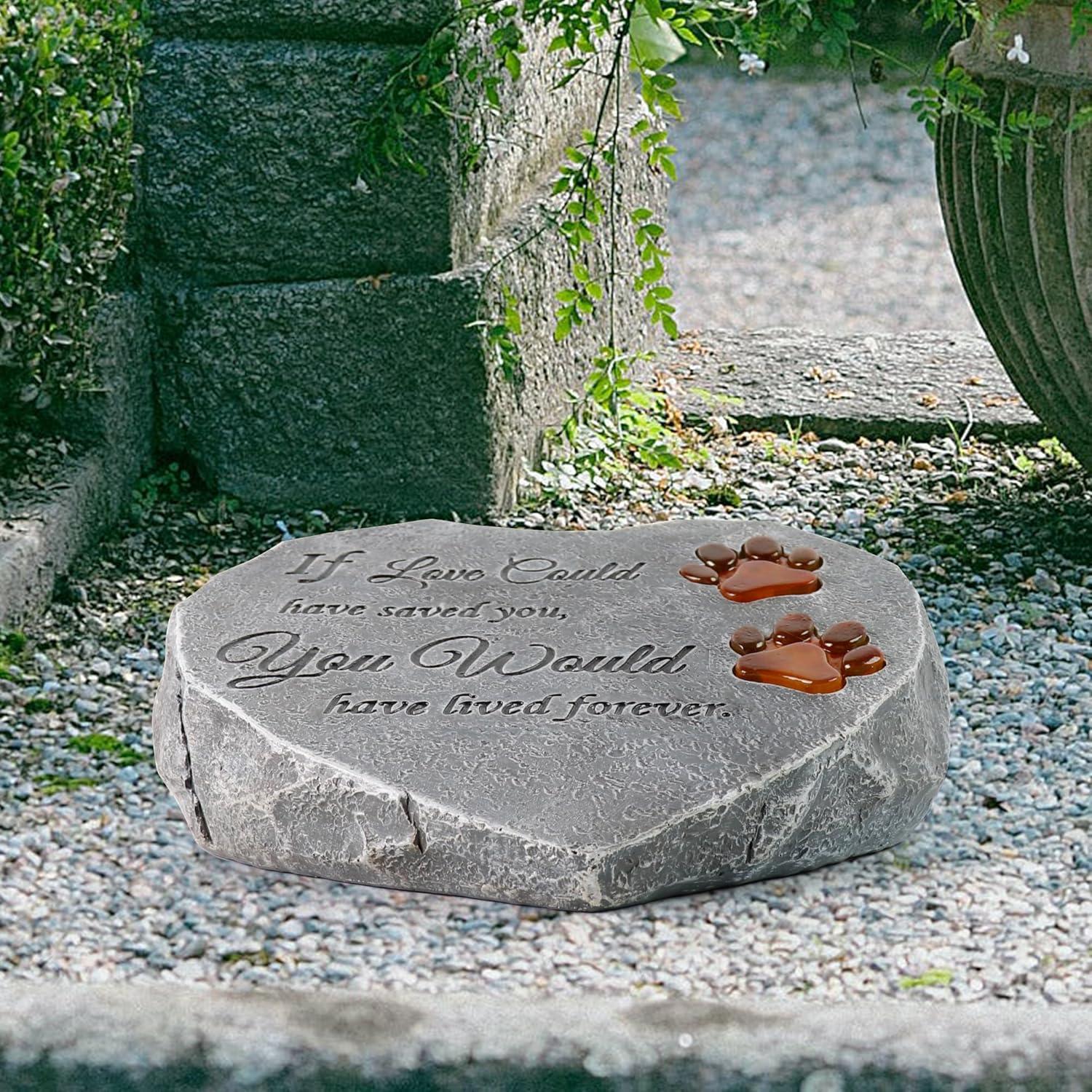 Piedra de Memorial para Perros TB TIBAG con Luz Solar Corazón