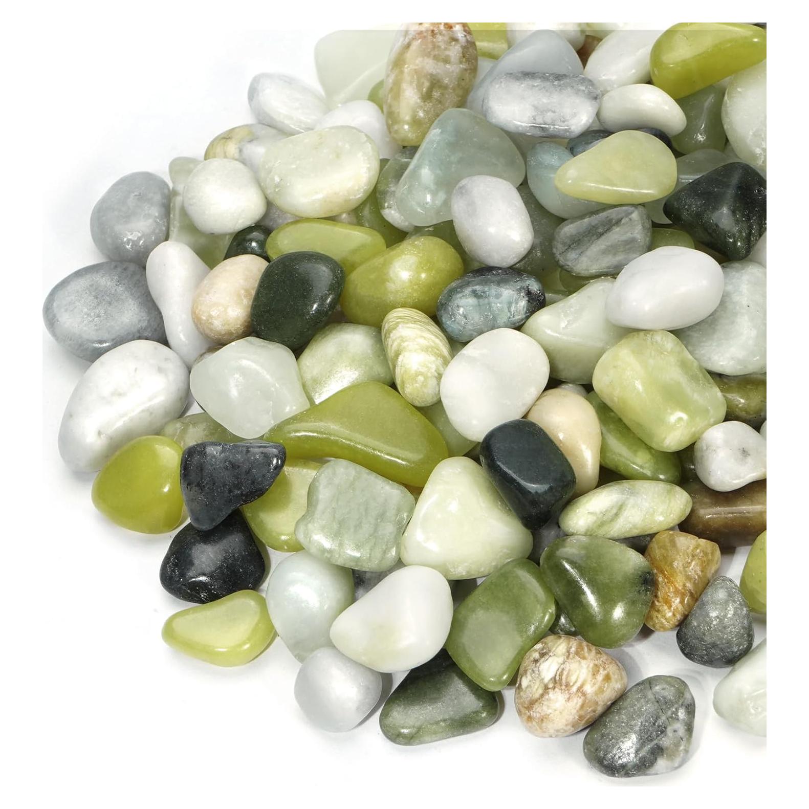 Piedras Decorativas Pulidas RUOJAS 5 lb Jade 1.27 cm para Plantas