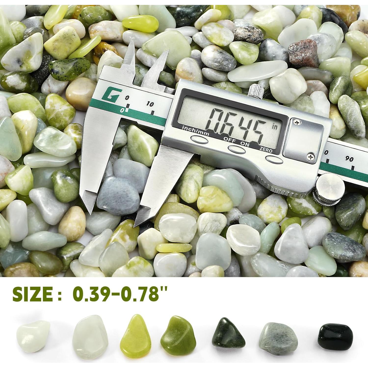 Piedras Decorativas Pulidas RUOJAS 5 lb Jade 1.27 cm para Plantas