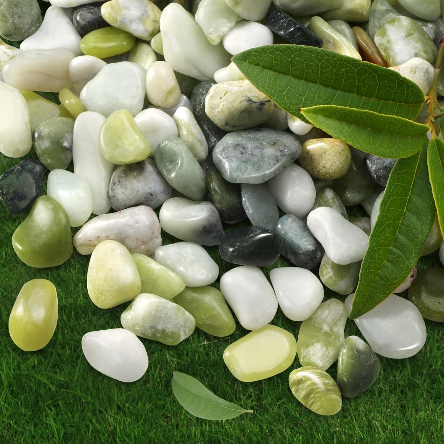 Piedras Decorativas Pulidas RUOJAS 5 lb Jade 1.27 cm para Plantas