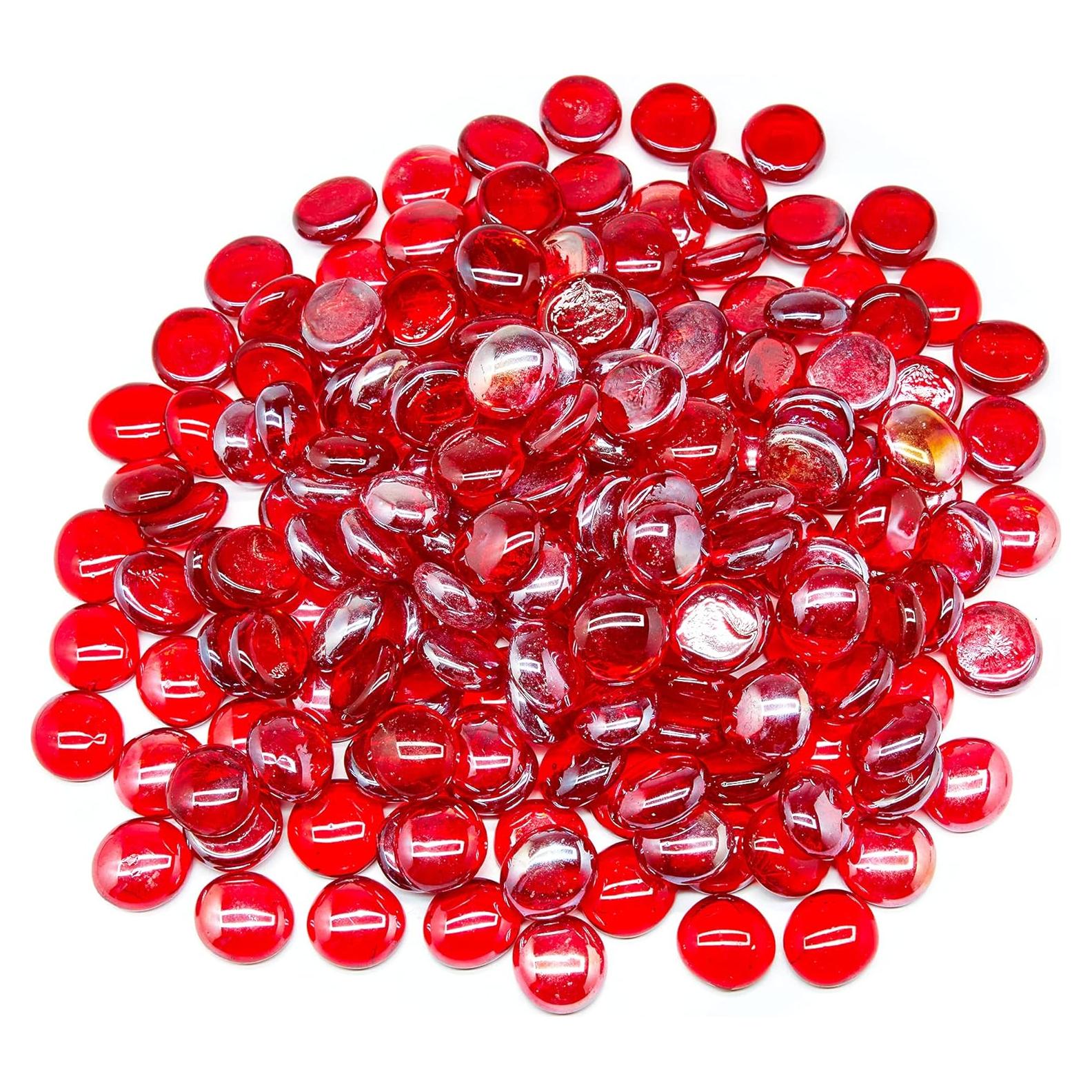 Perlas de Vidrio Brillantes TWINKLING 17-19mm Tarro 454g Rojo