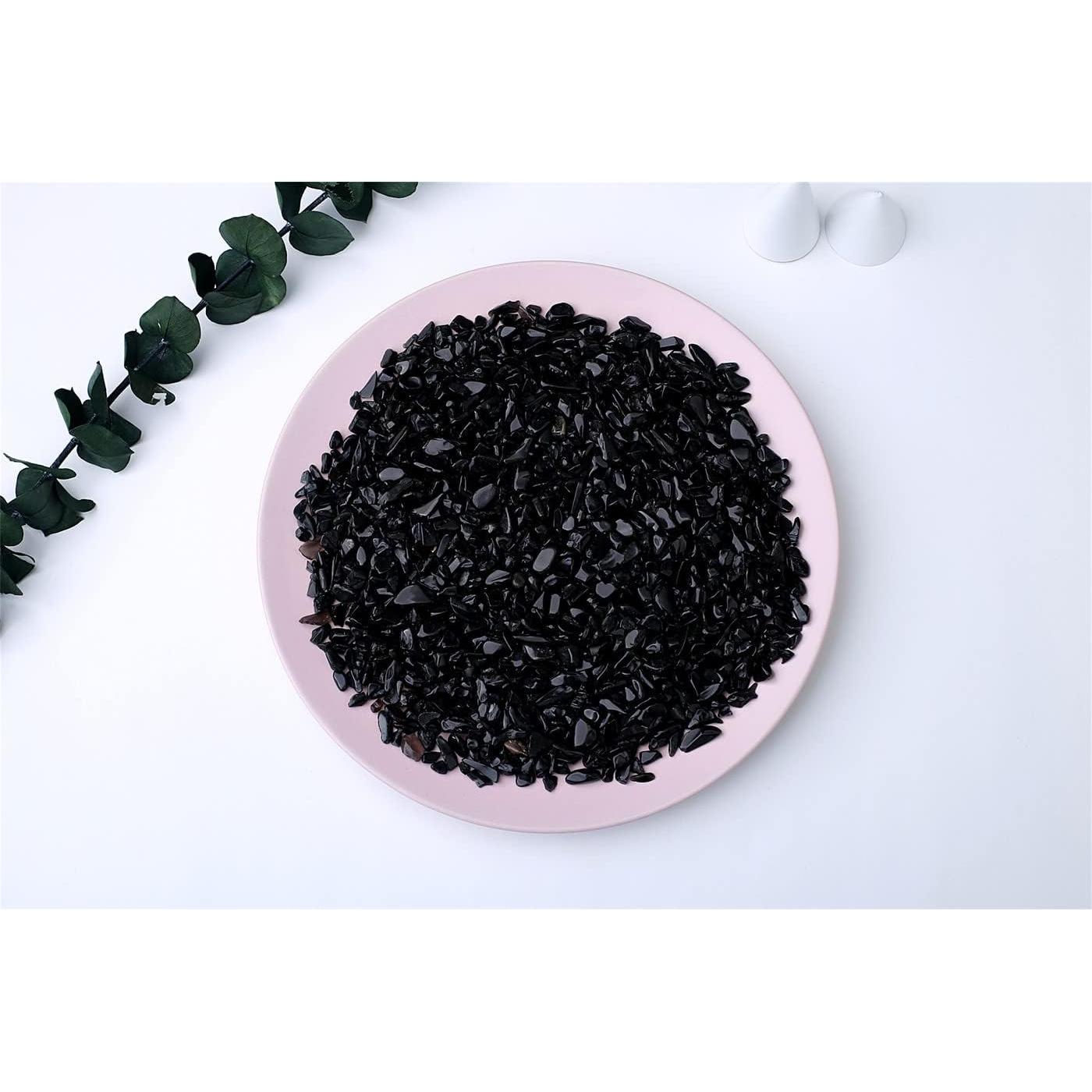 Chips de Obsidiana Negra MAIBAOTA para Decoración y Acuarios 200g