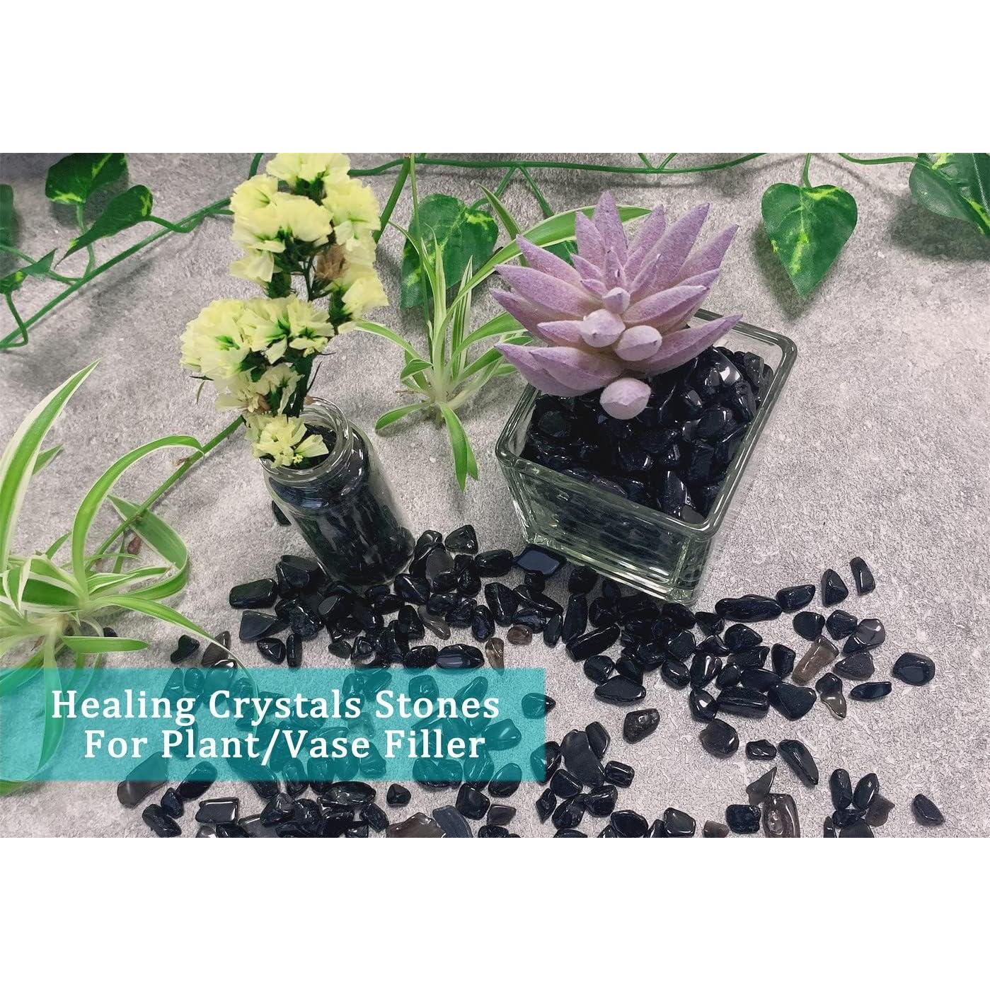 Chips de Obsidiana Negra MAIBAOTA para Decoración y Acuarios 200g