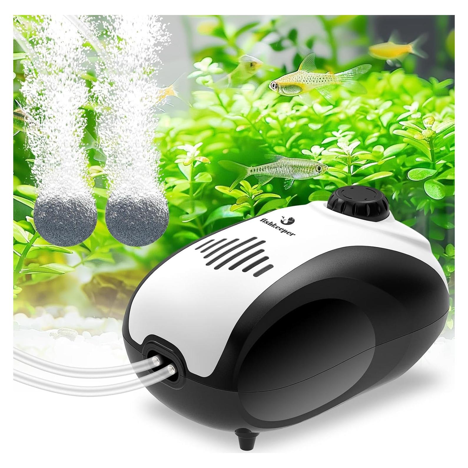 Bomba de Aire para Acuario fishkeeper 5W Doble Salida 120 GPH