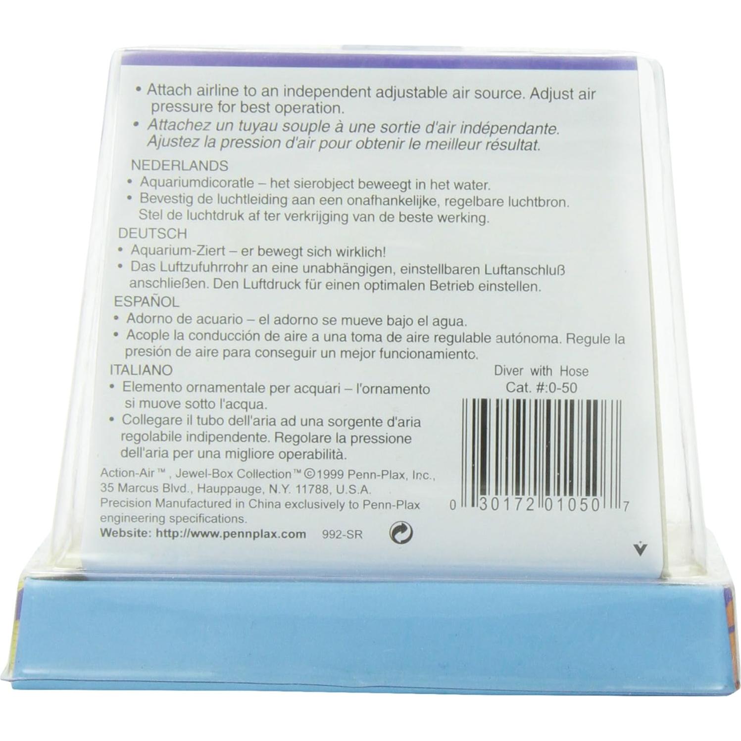 Adorno de burbujeo Penn-Plax Buzo con Manguera 7.62cm