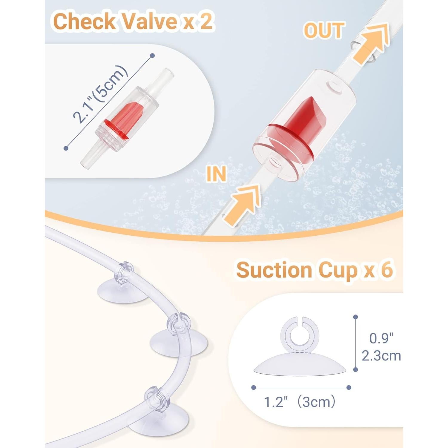 Kit de Accesorios para Bomba de Aire Acuario Moonorange - 3.05 m Tubo, 2 Piedras