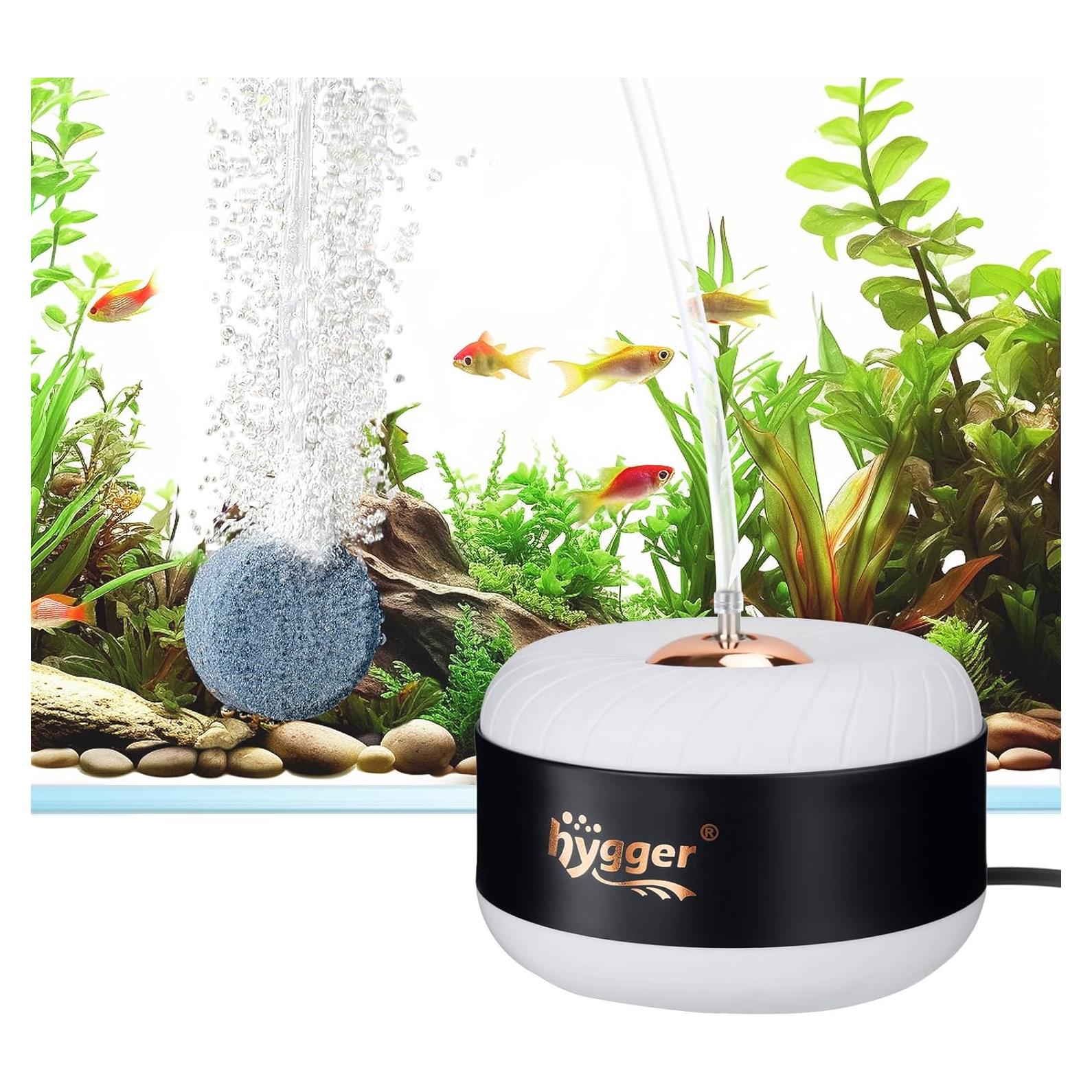 Bomba de Aire hygger 3W/8W para Acuario hasta 300L Silenciosa