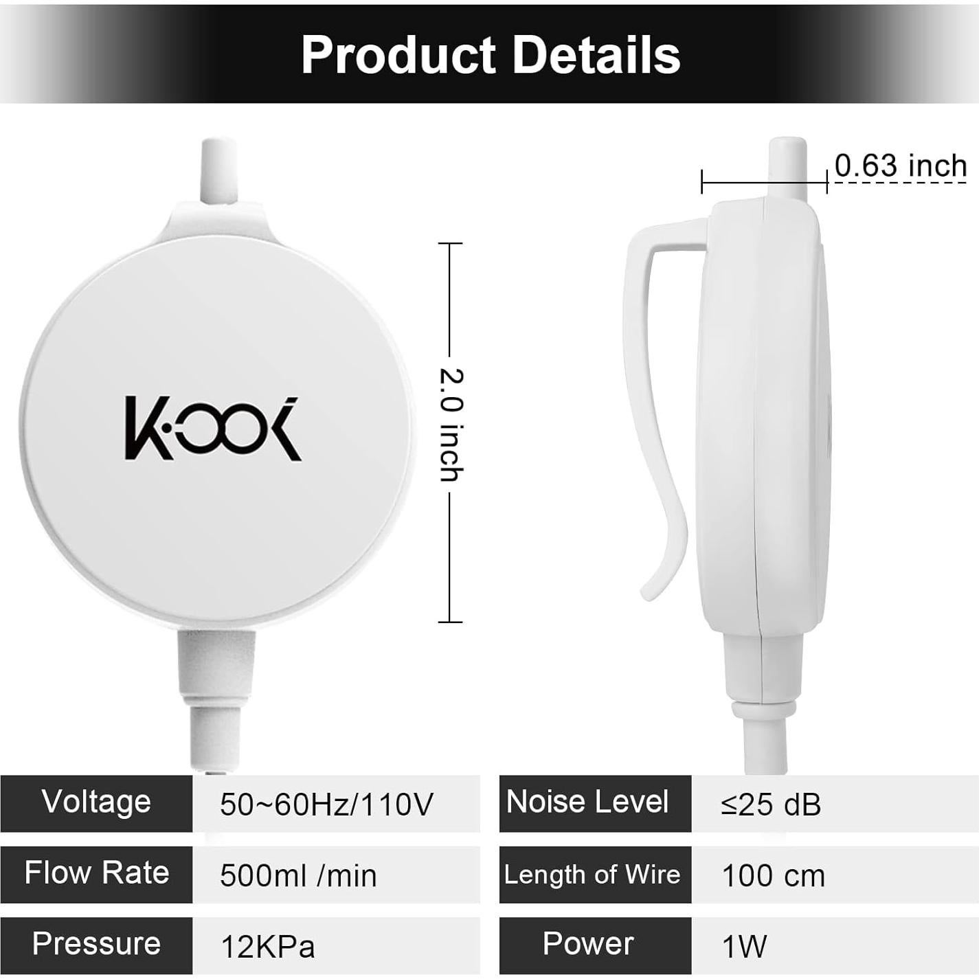 Bomba de Aire Mini GuDoQi 1W Ultra Silenciosa para Acuario 1-15 Gal