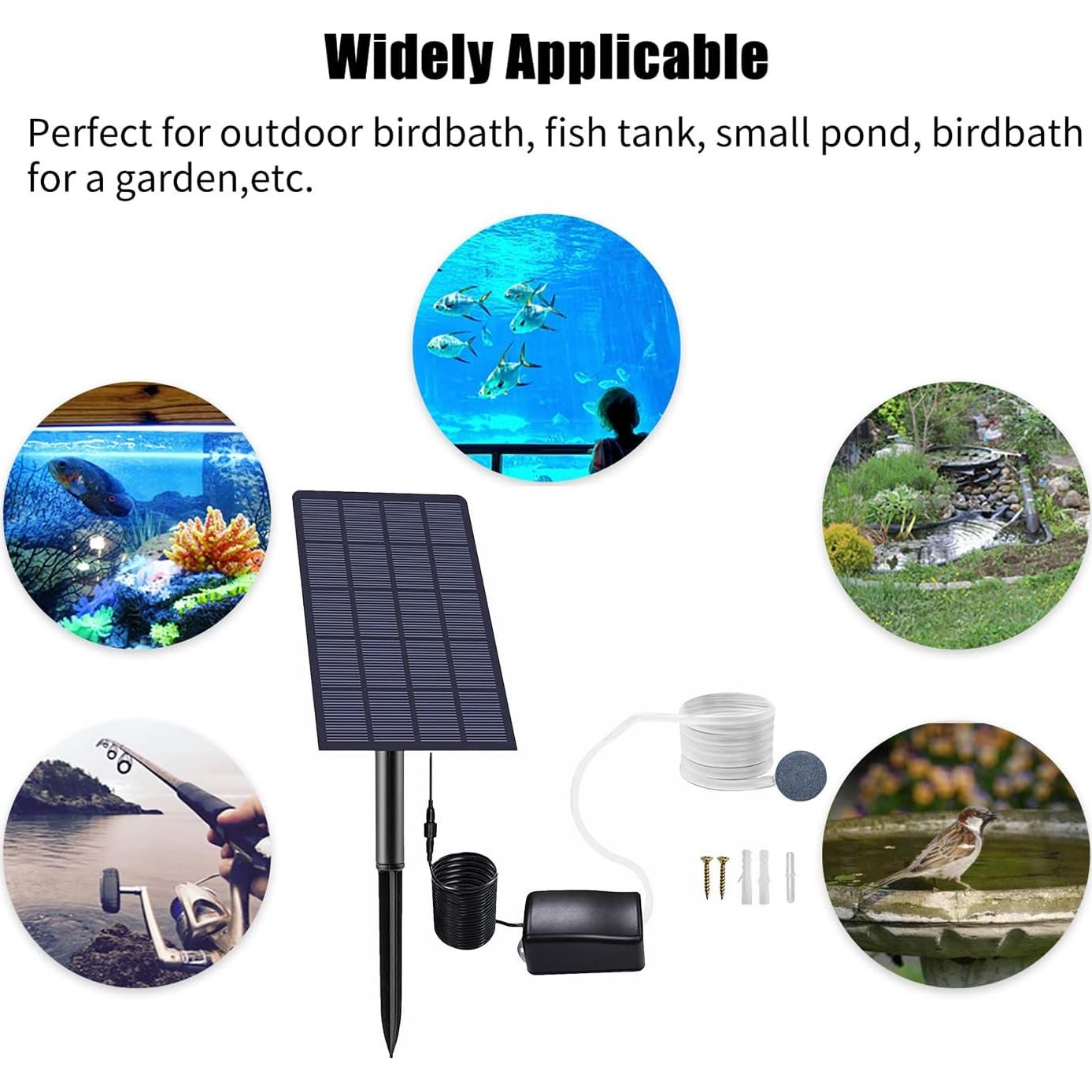 Bomba de Oxígeno Solar Andoer 2W para Estanques y Acuarios