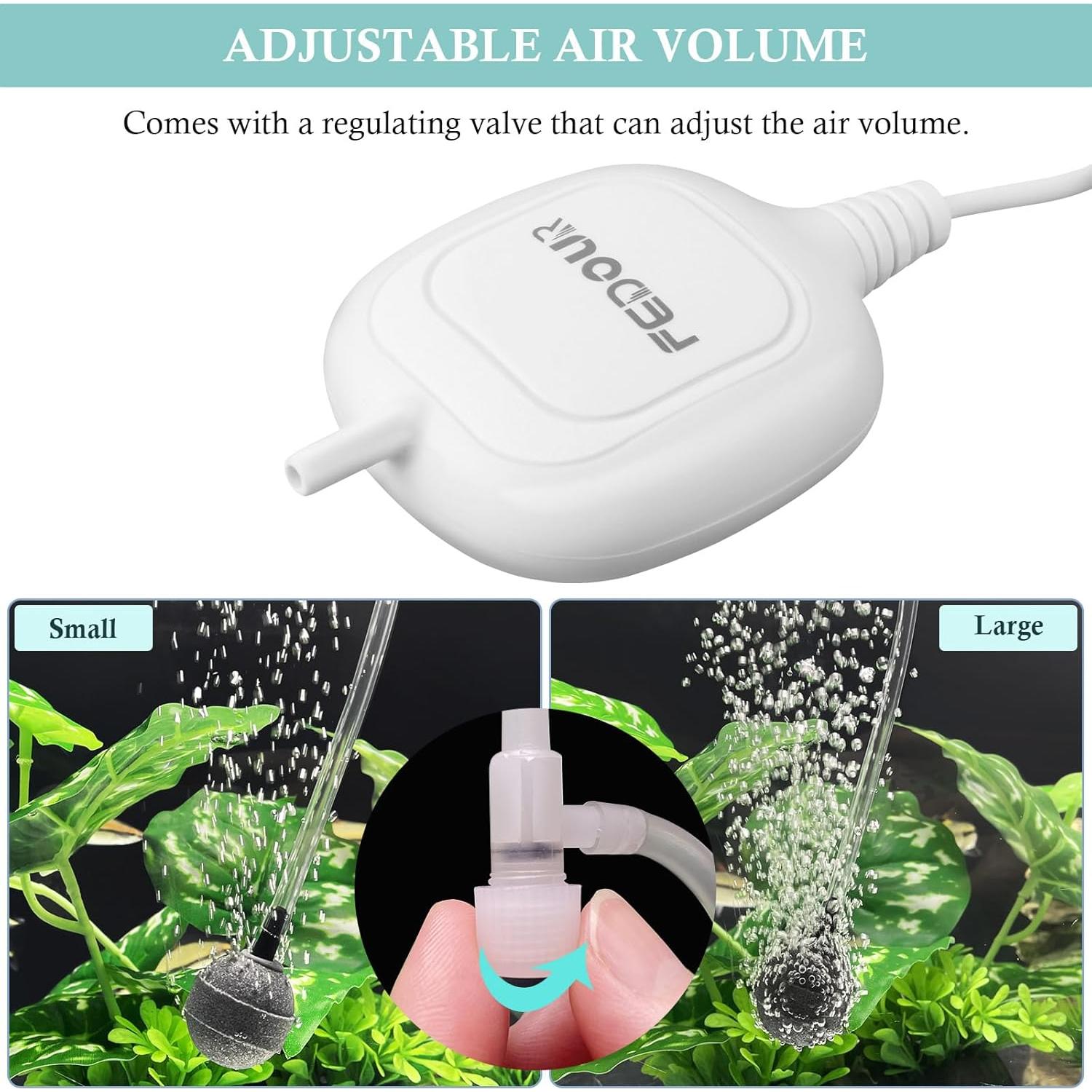 Bomba de Aire Acuario FEDOUR 4105 Ultra Silenciosa 10 Gal