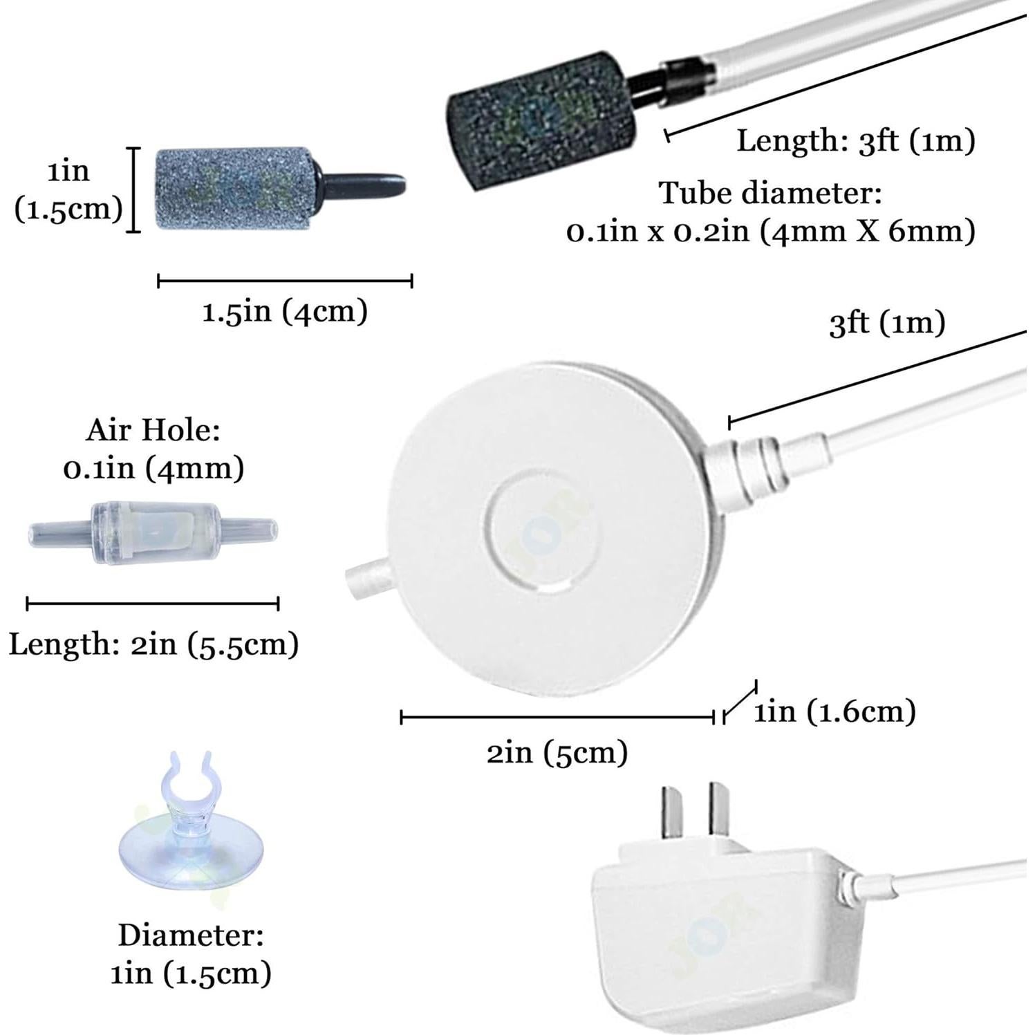 Bomba de Aire Acuática JOR Mini Ultra Silenciosa 450 ml/min