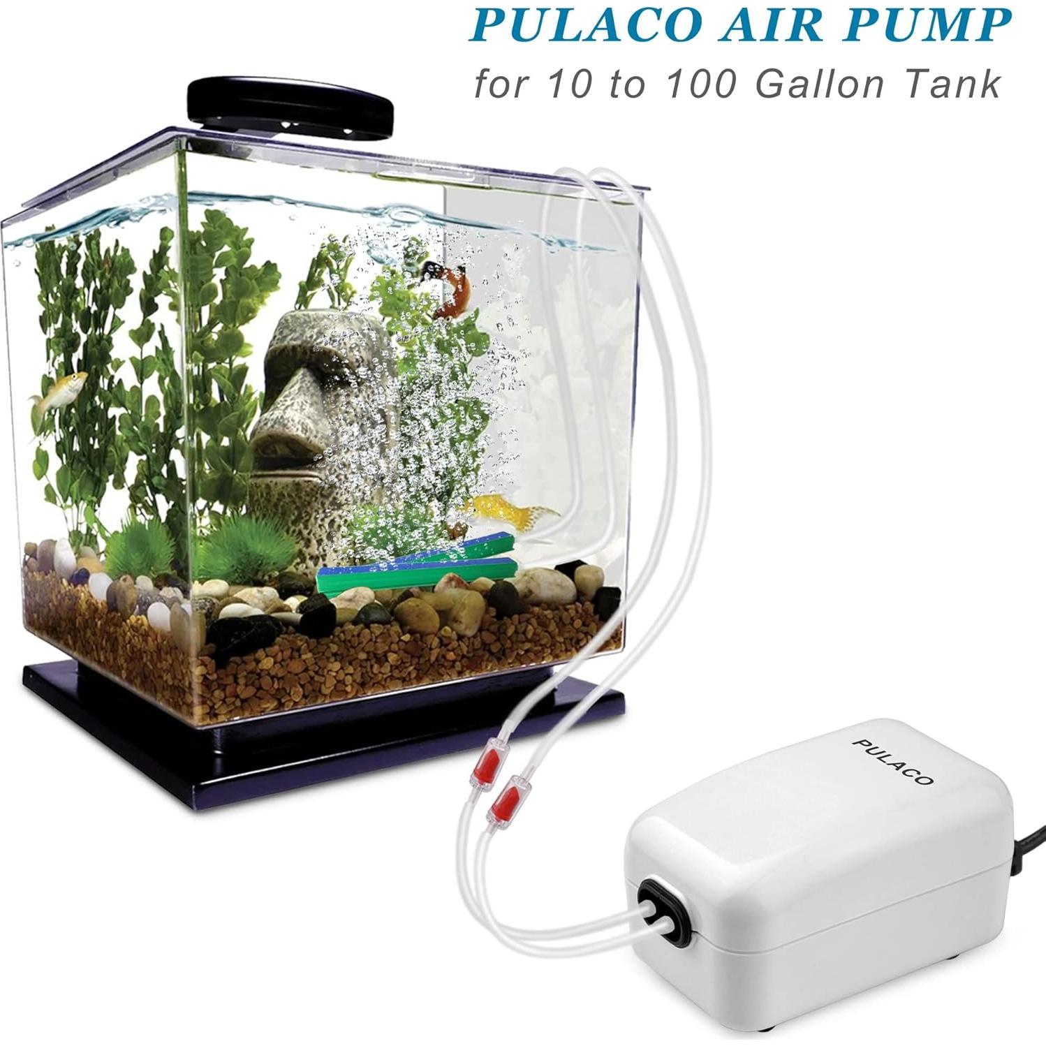 Bomba de Aire PULACO Doble Salida 240 LPH para Acuarios