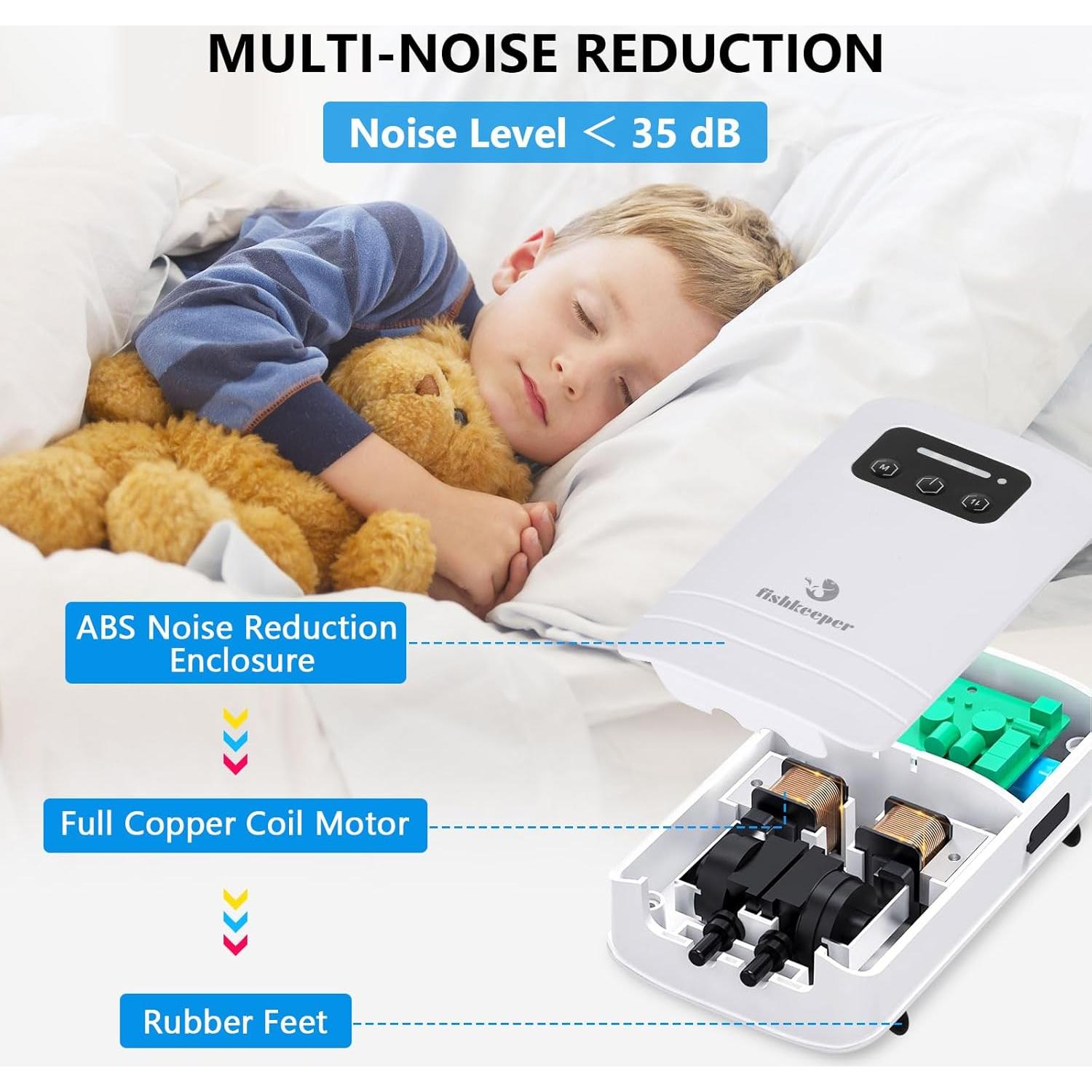 Bomba de aire para acuario Fishkeeper 4W 2600mAh USB 19-473L