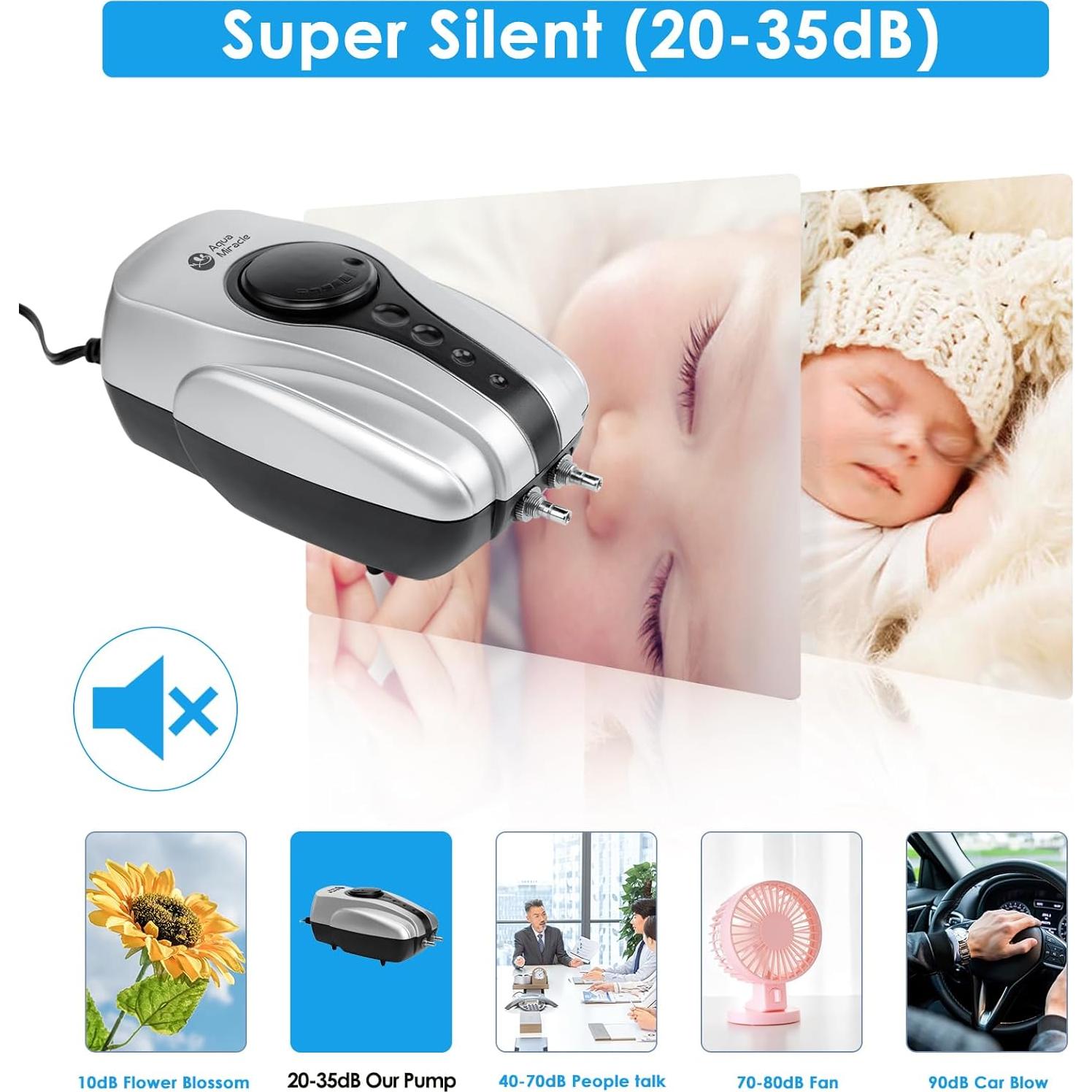 Bomba de Aire AquaMiracle AP2400 para Acuario 120 GPH