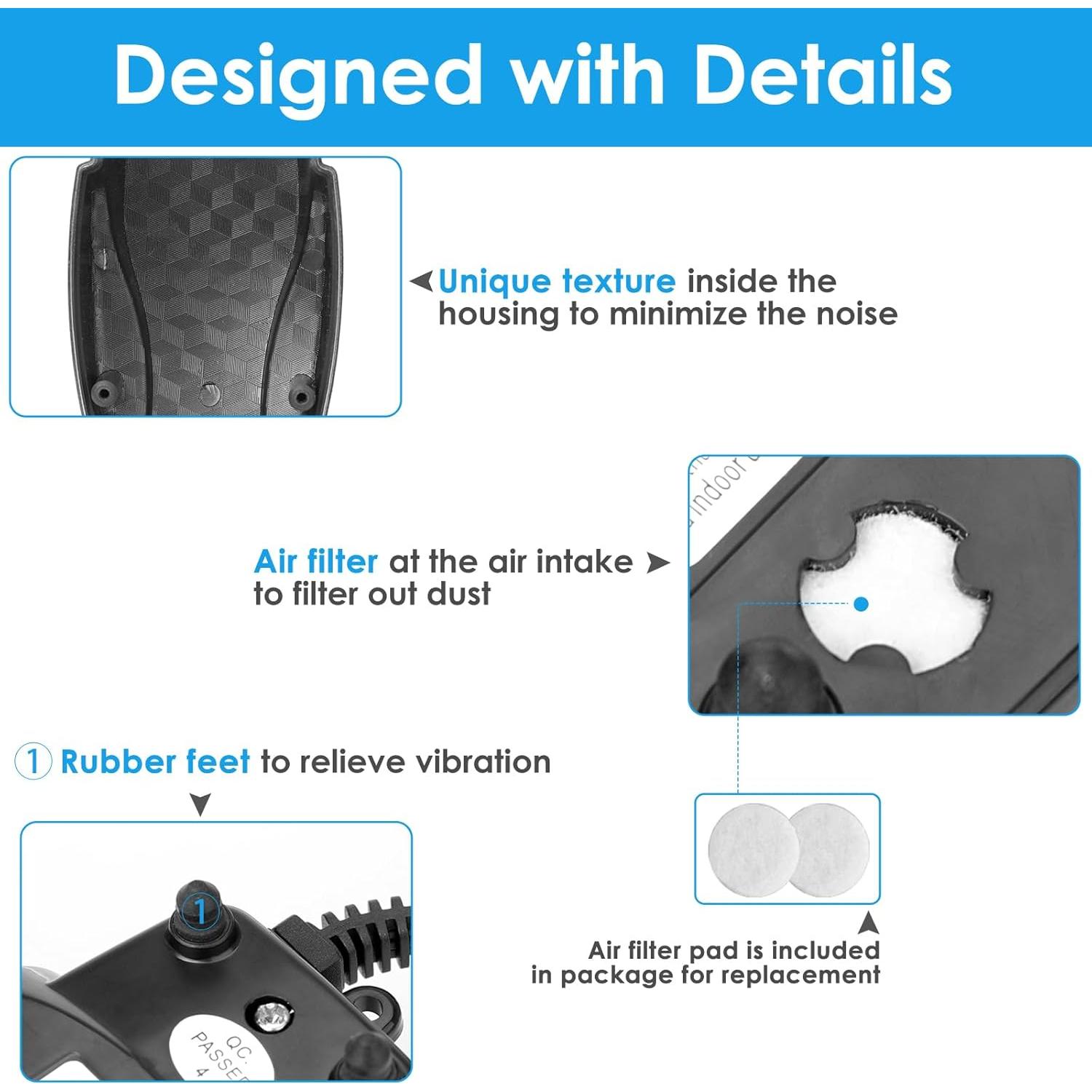 Bomba de Aire AquaMiracle AP2400 para Acuario 120 GPH
