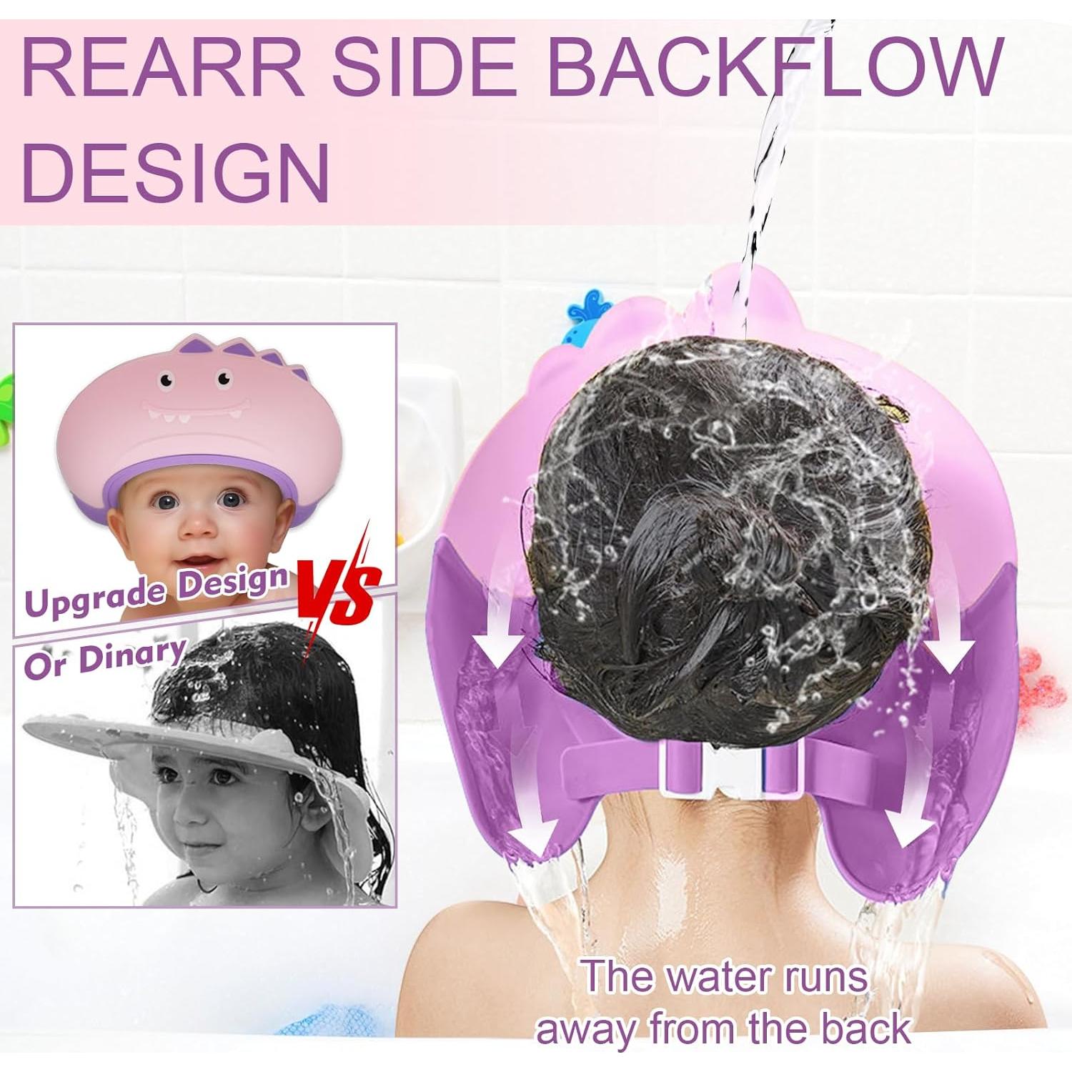 Gorro de Ducha para Bebés TinyGuardian - Dinosaurio Rosa