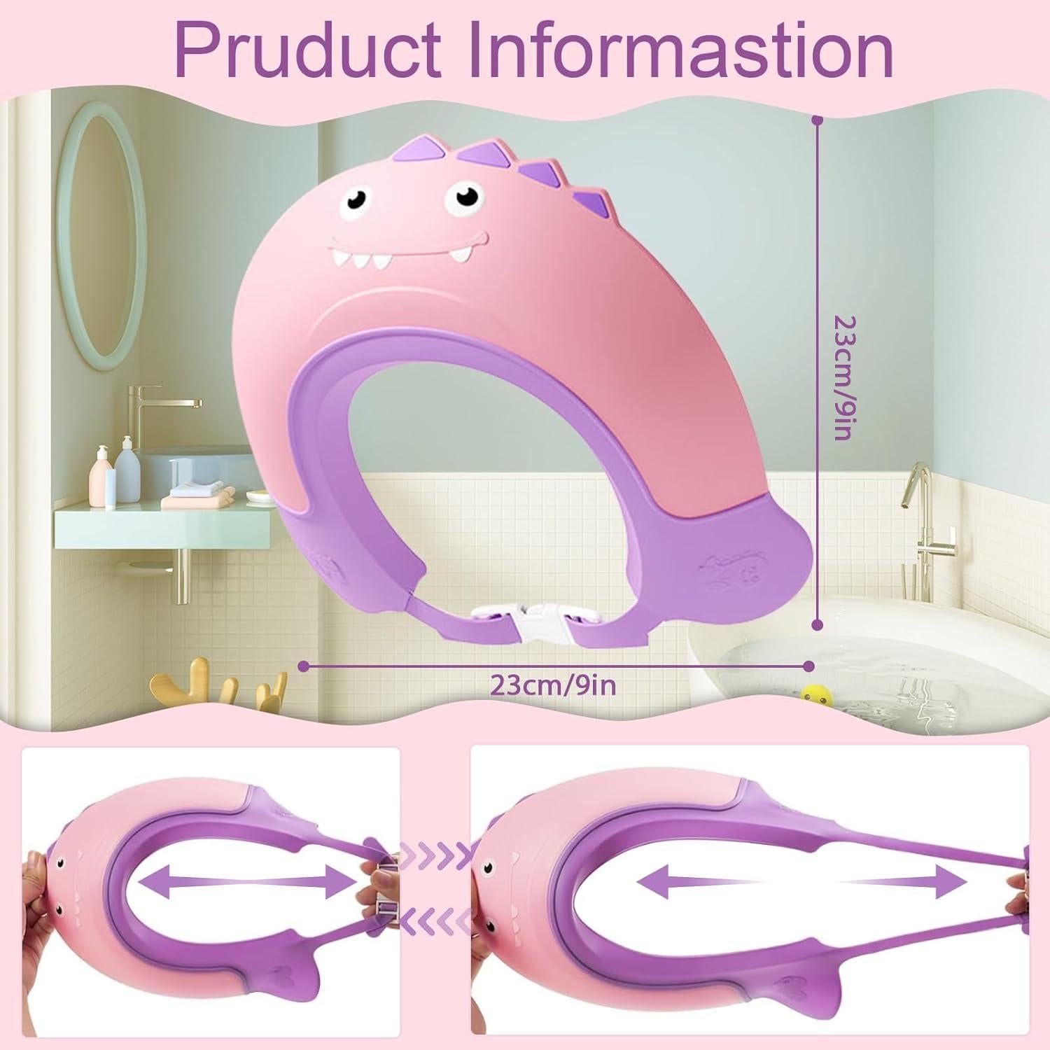 Gorro de Ducha para Bebés TinyGuardian - Dinosaurio Rosa