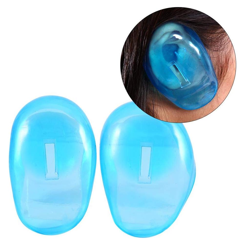 Cubiertas para Oídos de Plástico Azul - 2 Piezas para Tinte de Cabello
