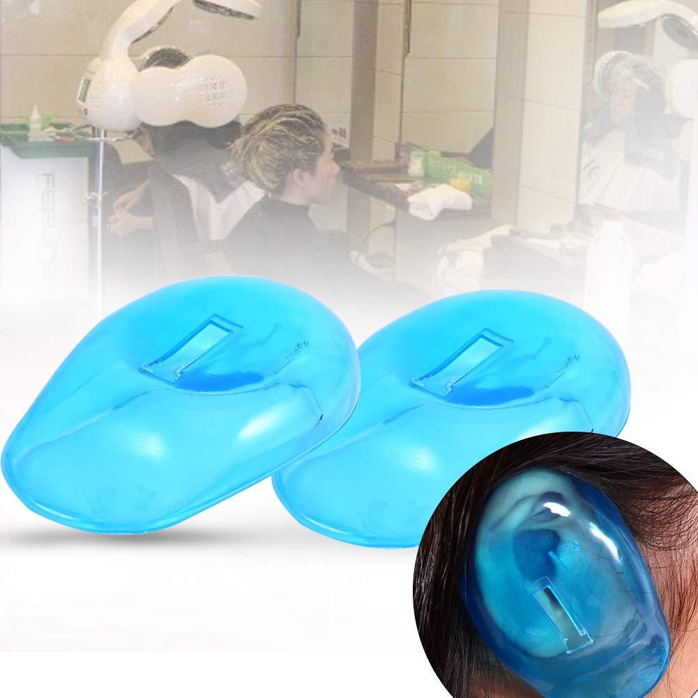 Cubiertas para Oídos de Plástico Azul - 2 Piezas para Tinte de Cabello