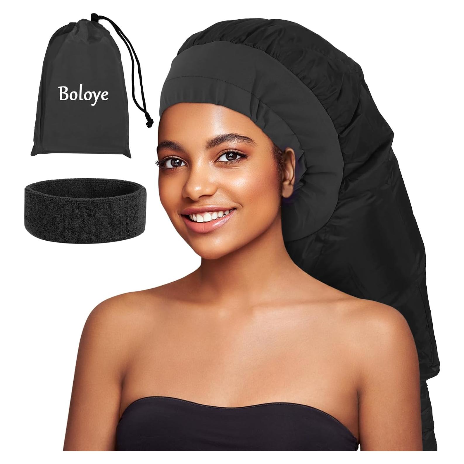 Gorro Secador de Pelo Boloye Grande Negro para Cabello Rizado