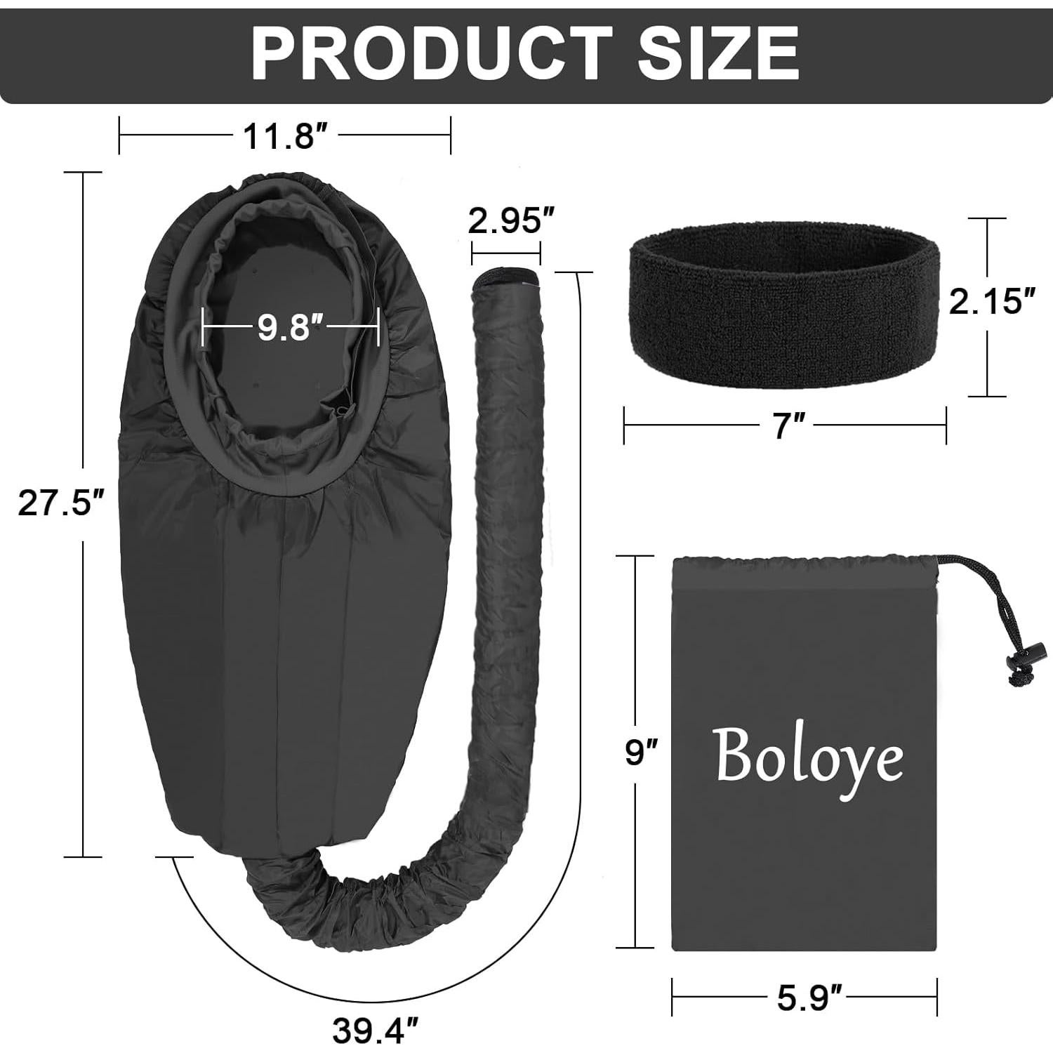 Gorro Secador de Pelo Boloye Grande Negro para Cabello Rizado